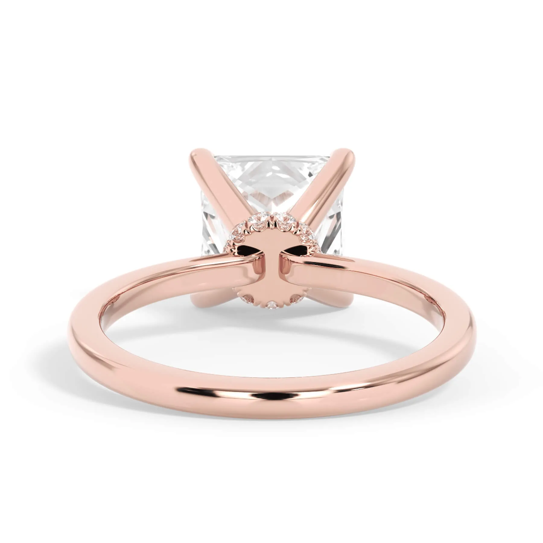 Under Halo Diamond Wrap Engagement Ring - Rose Gold Wrap