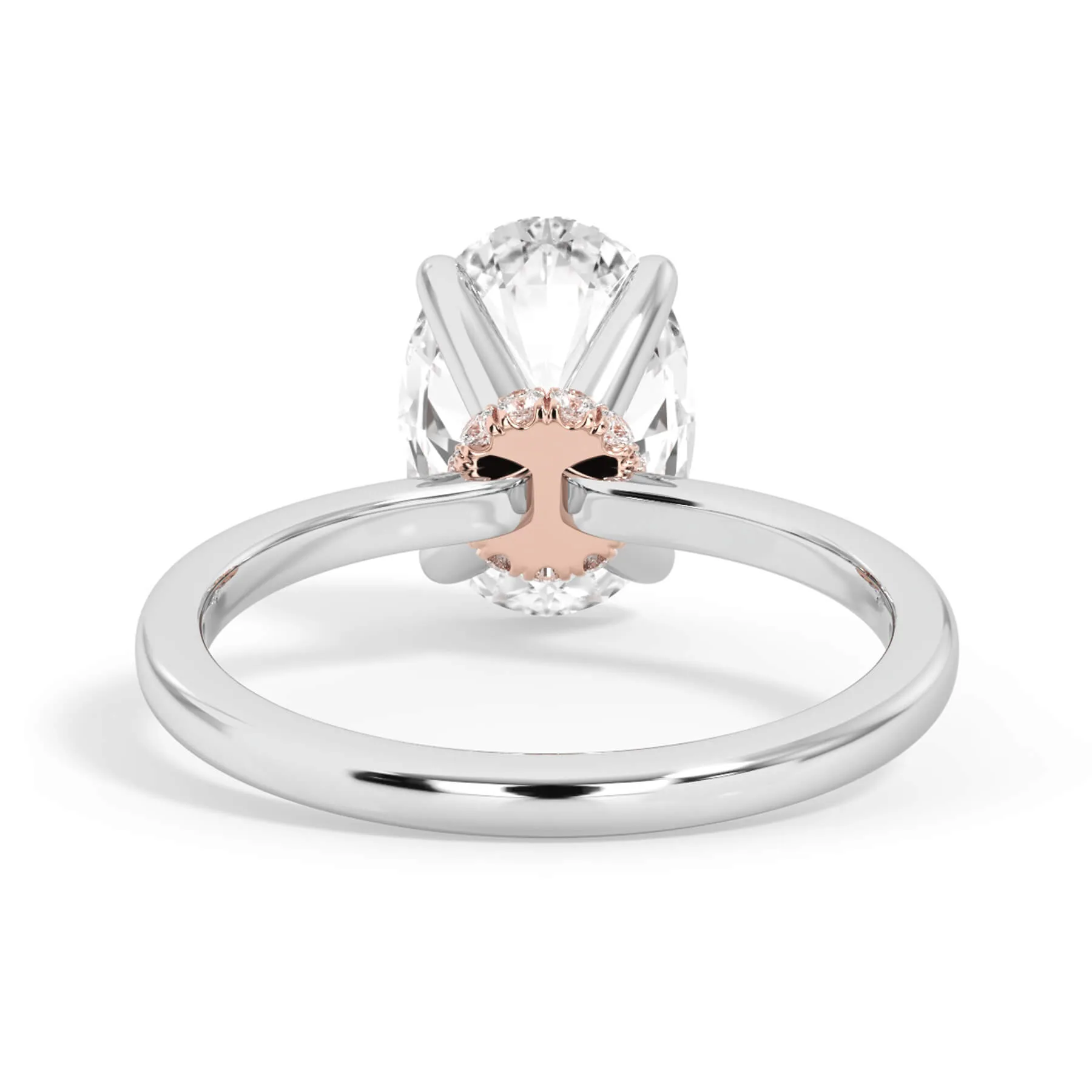 Under Halo Diamond Wrap Engagement Ring - Rose Gold Wrap