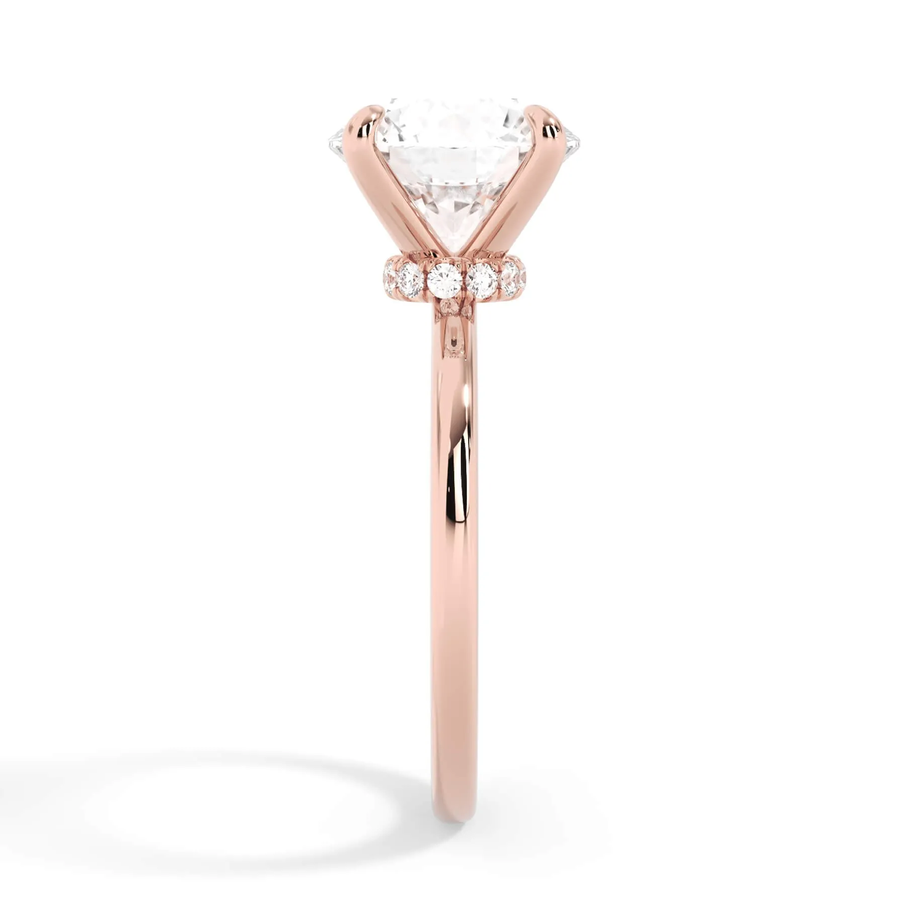 Under Halo Diamond Wrap Engagement Ring - Rose Gold Wrap