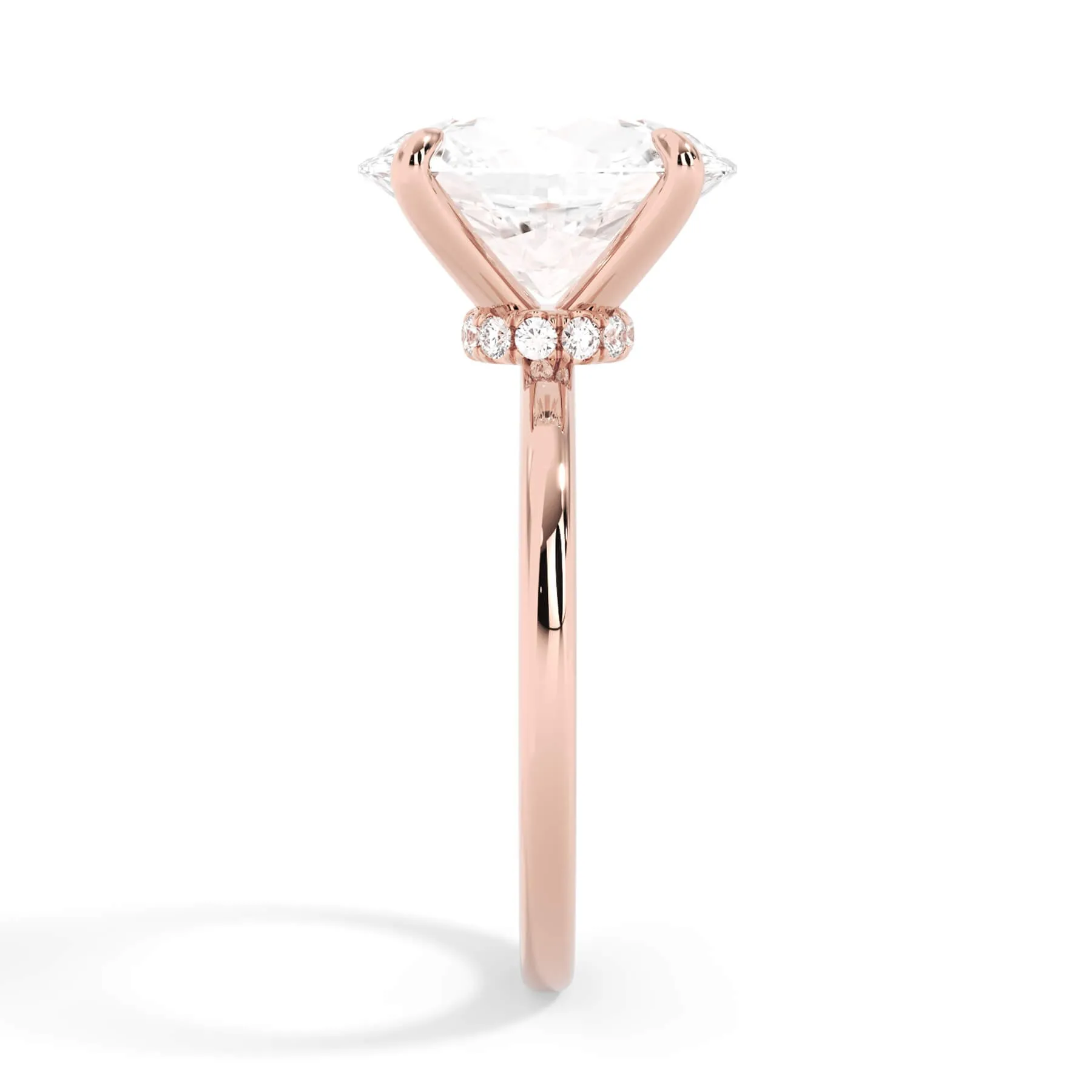 Under Halo Diamond Wrap Engagement Ring - Rose Gold Wrap