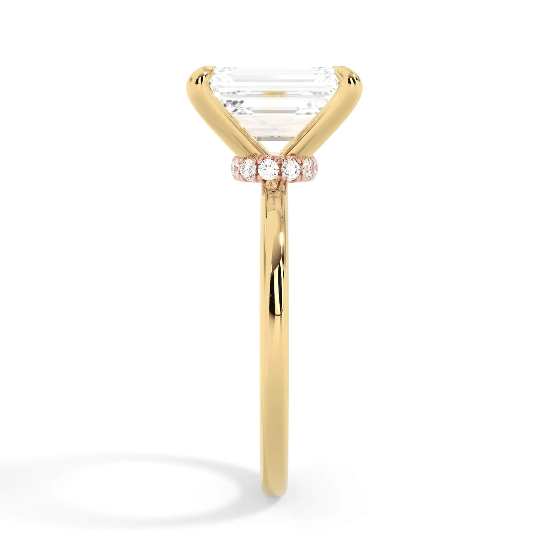 Under Halo Diamond Wrap Engagement Ring - Rose Gold Wrap