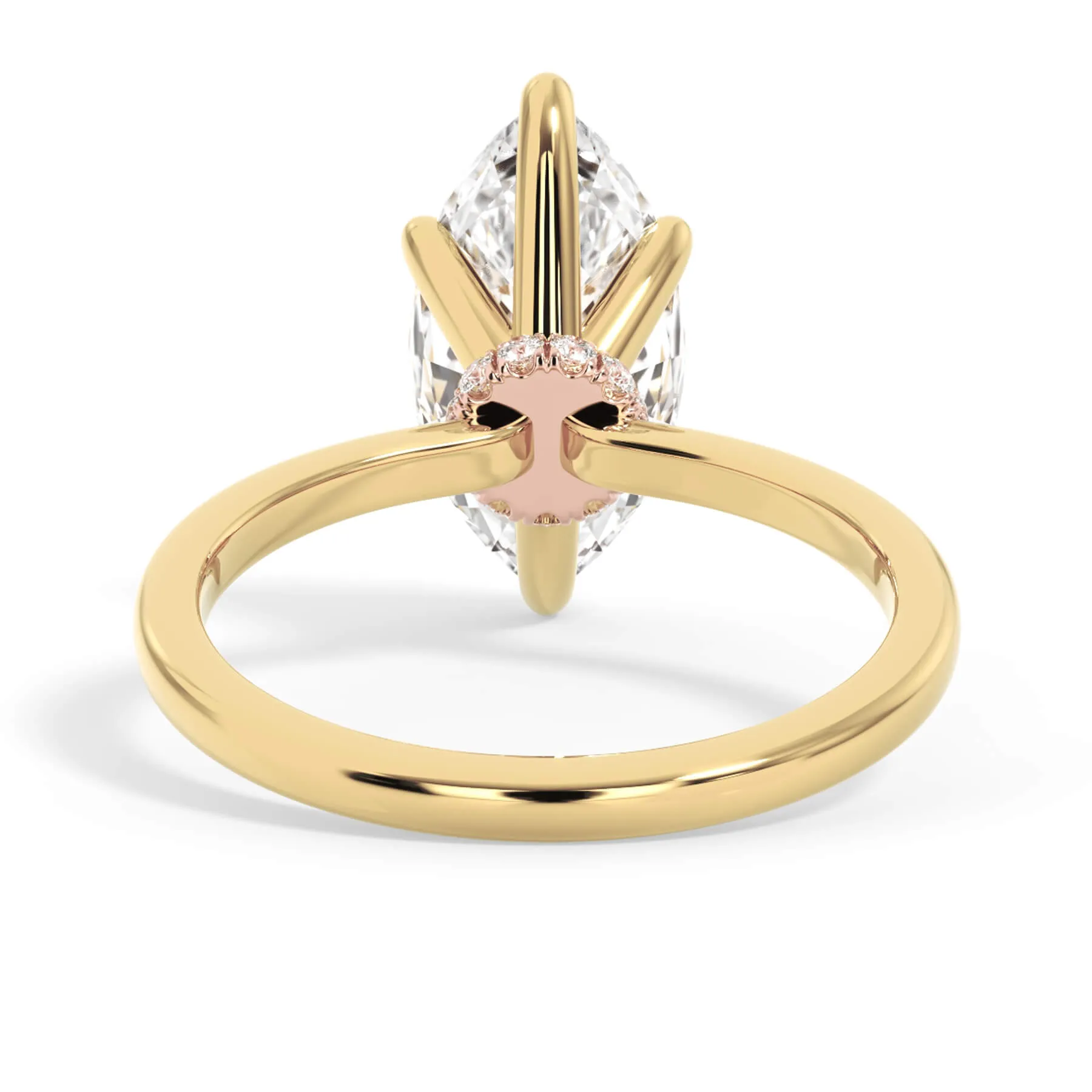 Under Halo Diamond Wrap Engagement Ring - Rose Gold Wrap