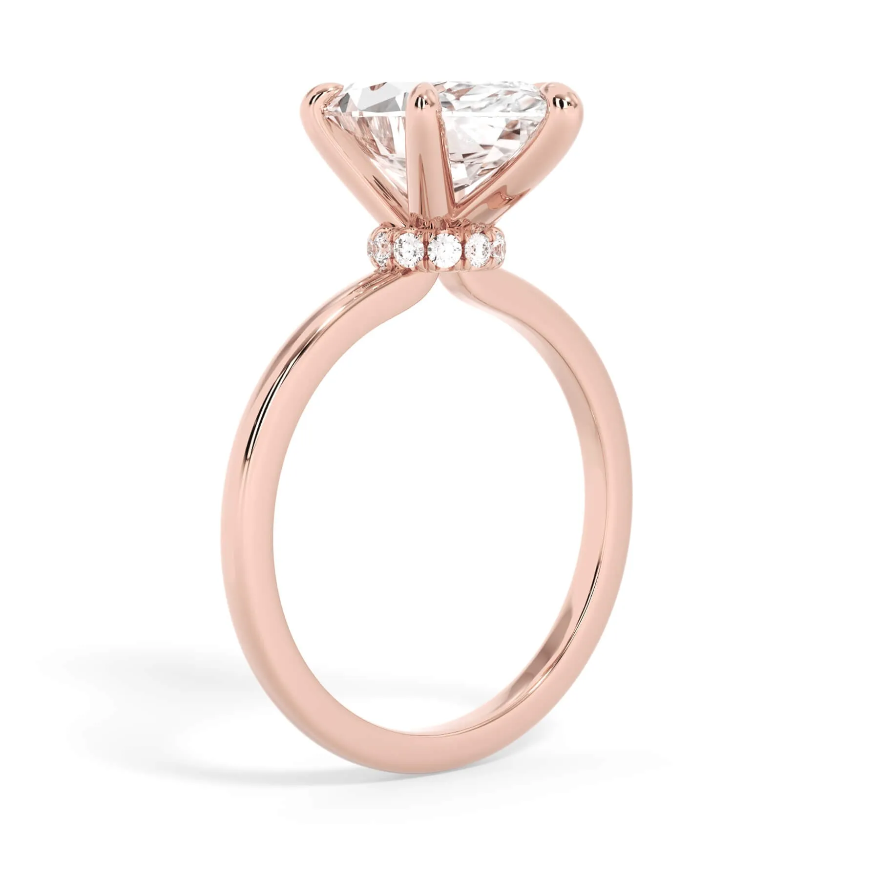 Under Halo Diamond Wrap Engagement Ring - Rose Gold Wrap