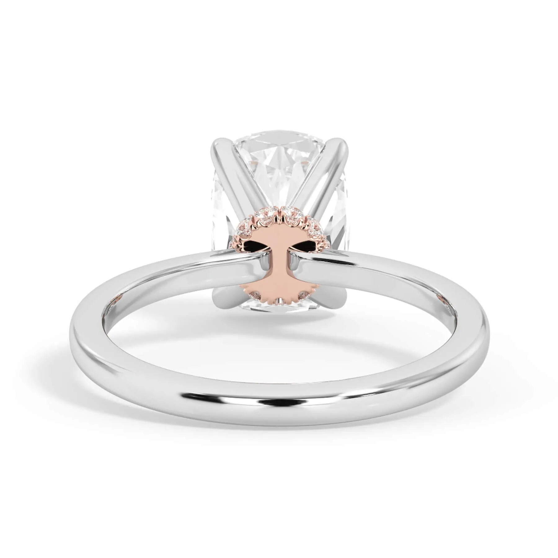 Under Halo Diamond Wrap Engagement Ring - Rose Gold Wrap