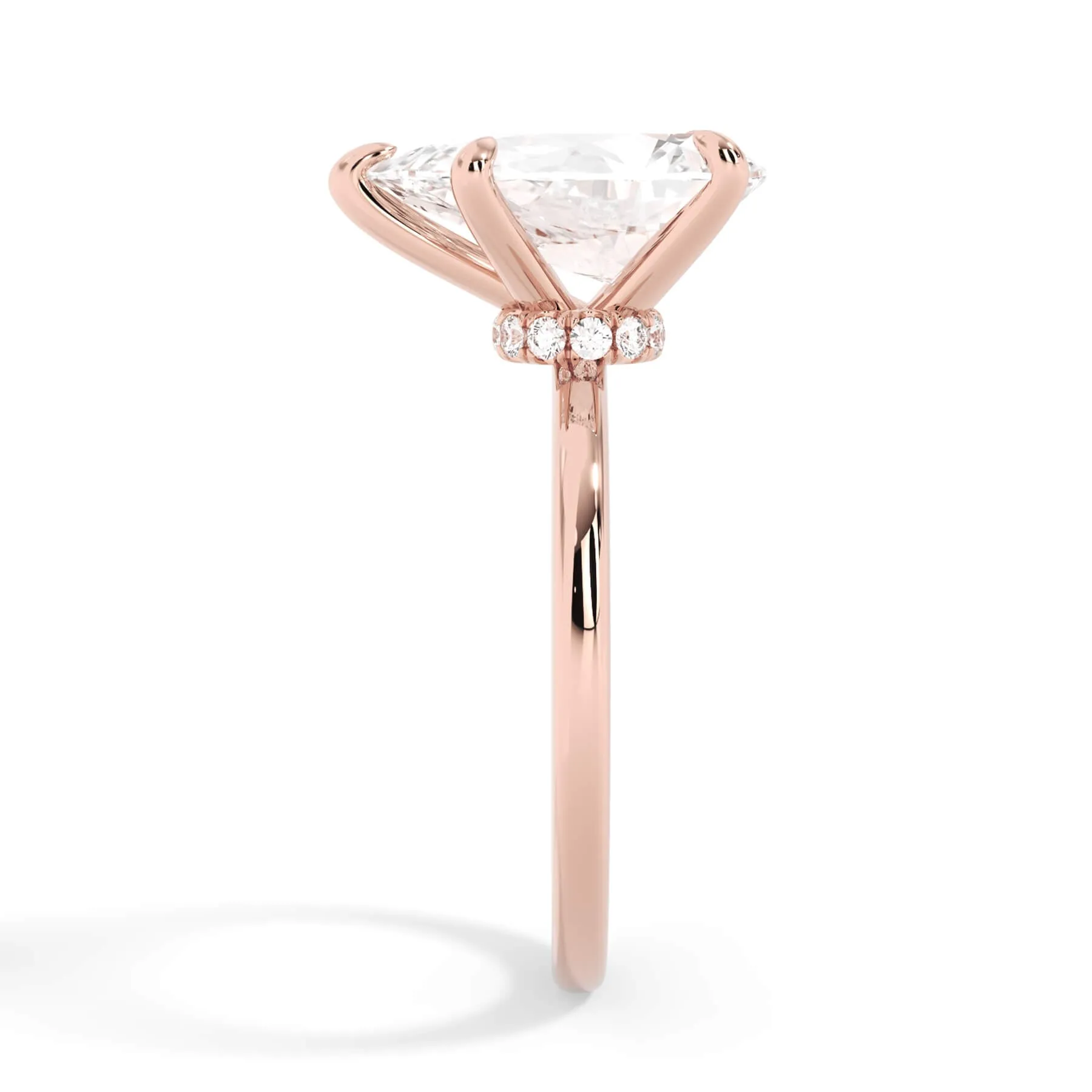 Under Halo Diamond Wrap Engagement Ring - Rose Gold Wrap