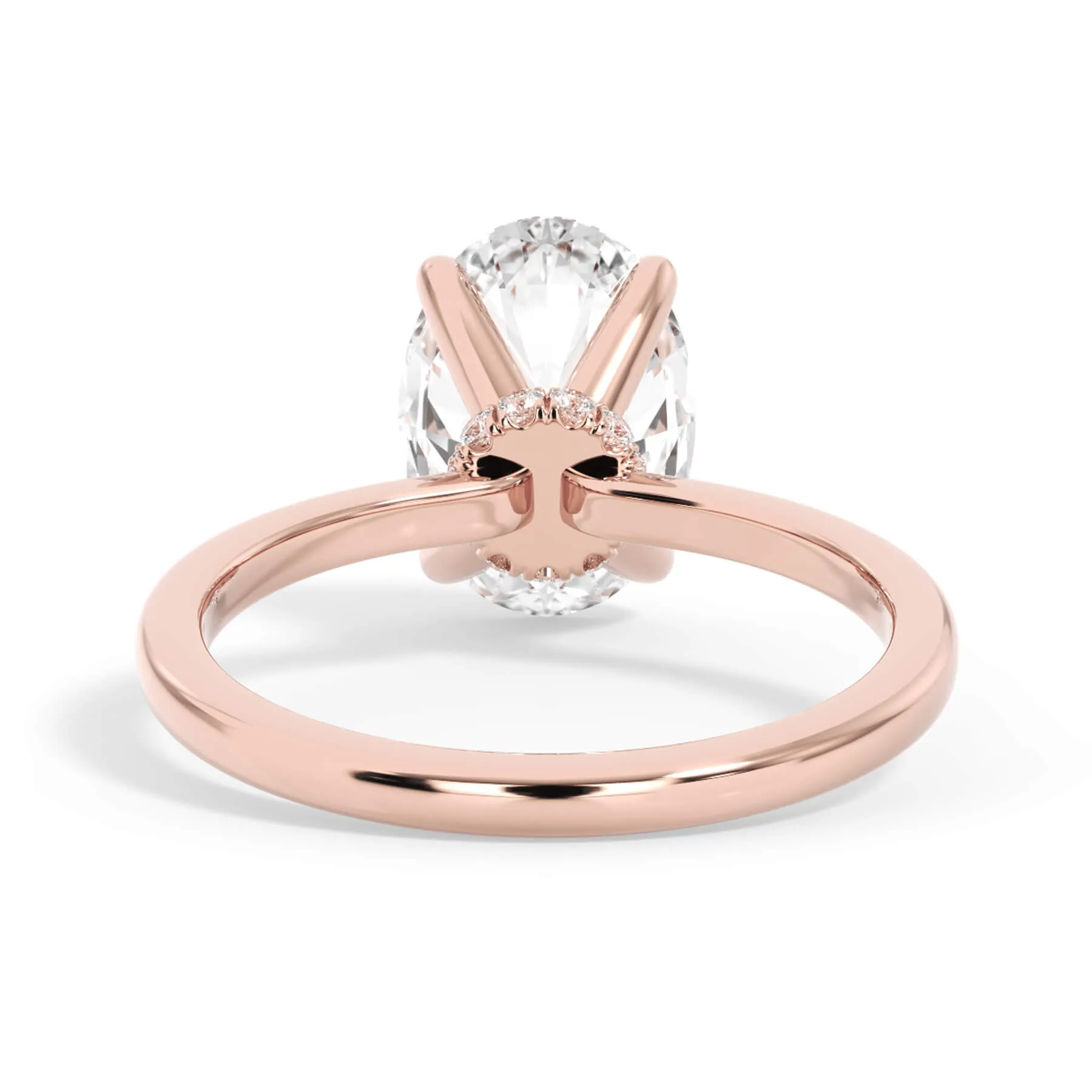 Under Halo Diamond Wrap Engagement Ring - Rose Gold Wrap