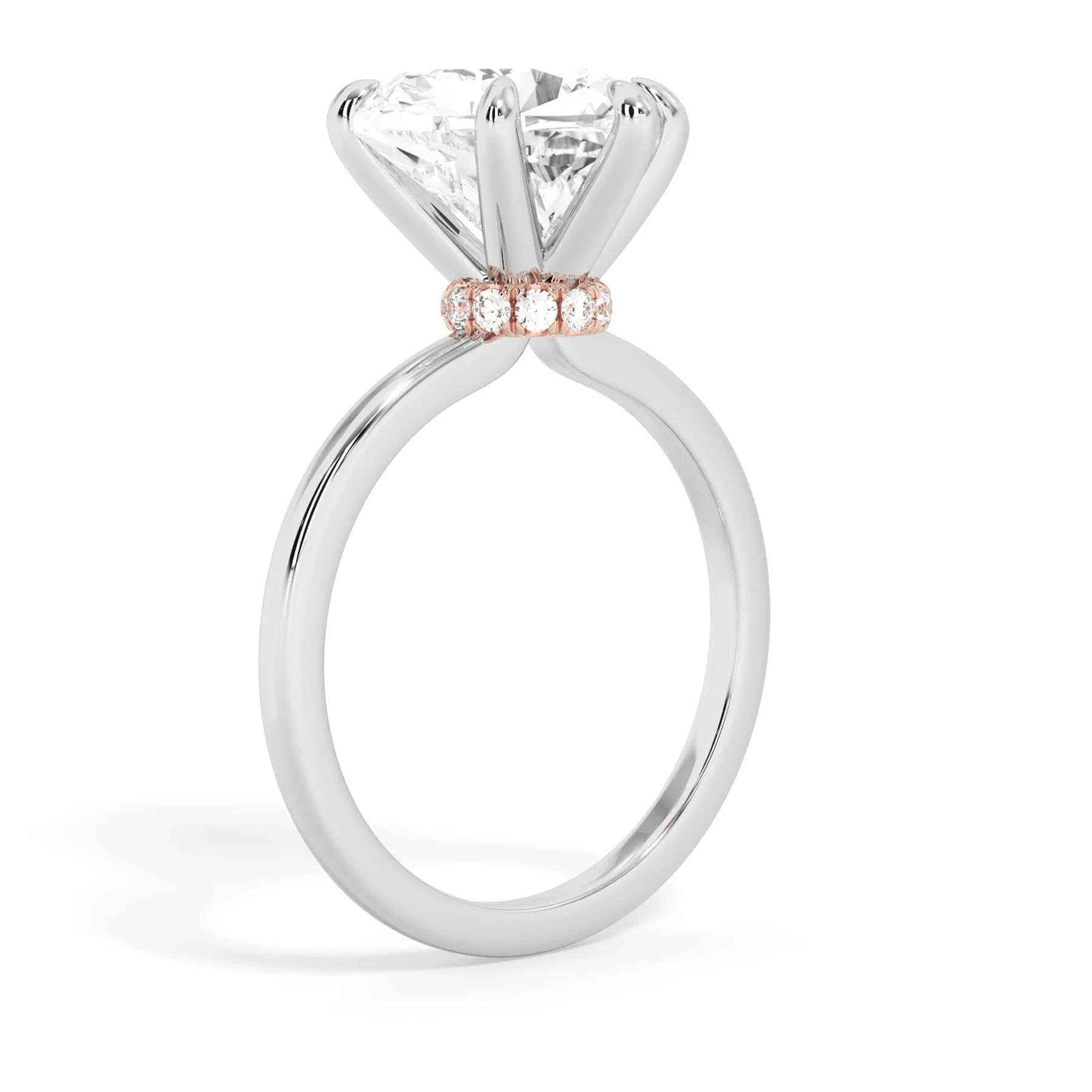 Under Halo Diamond Wrap Engagement Ring - Rose Gold Wrap