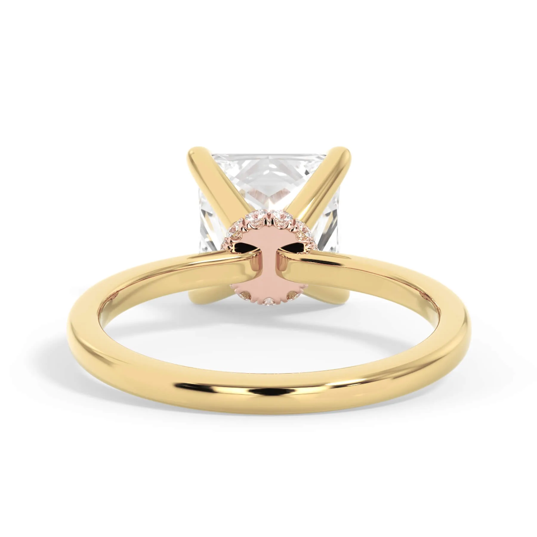 Under Halo Diamond Wrap Engagement Ring - Rose Gold Wrap