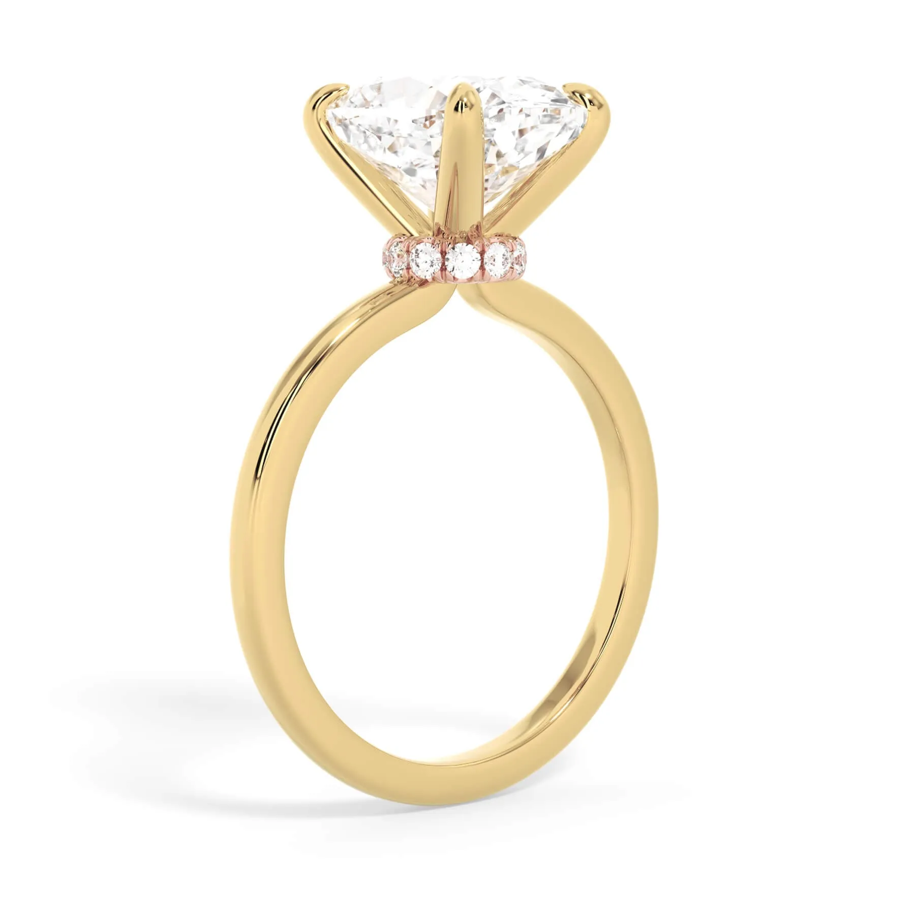 Under Halo Diamond Wrap Engagement Ring - Rose Gold Wrap