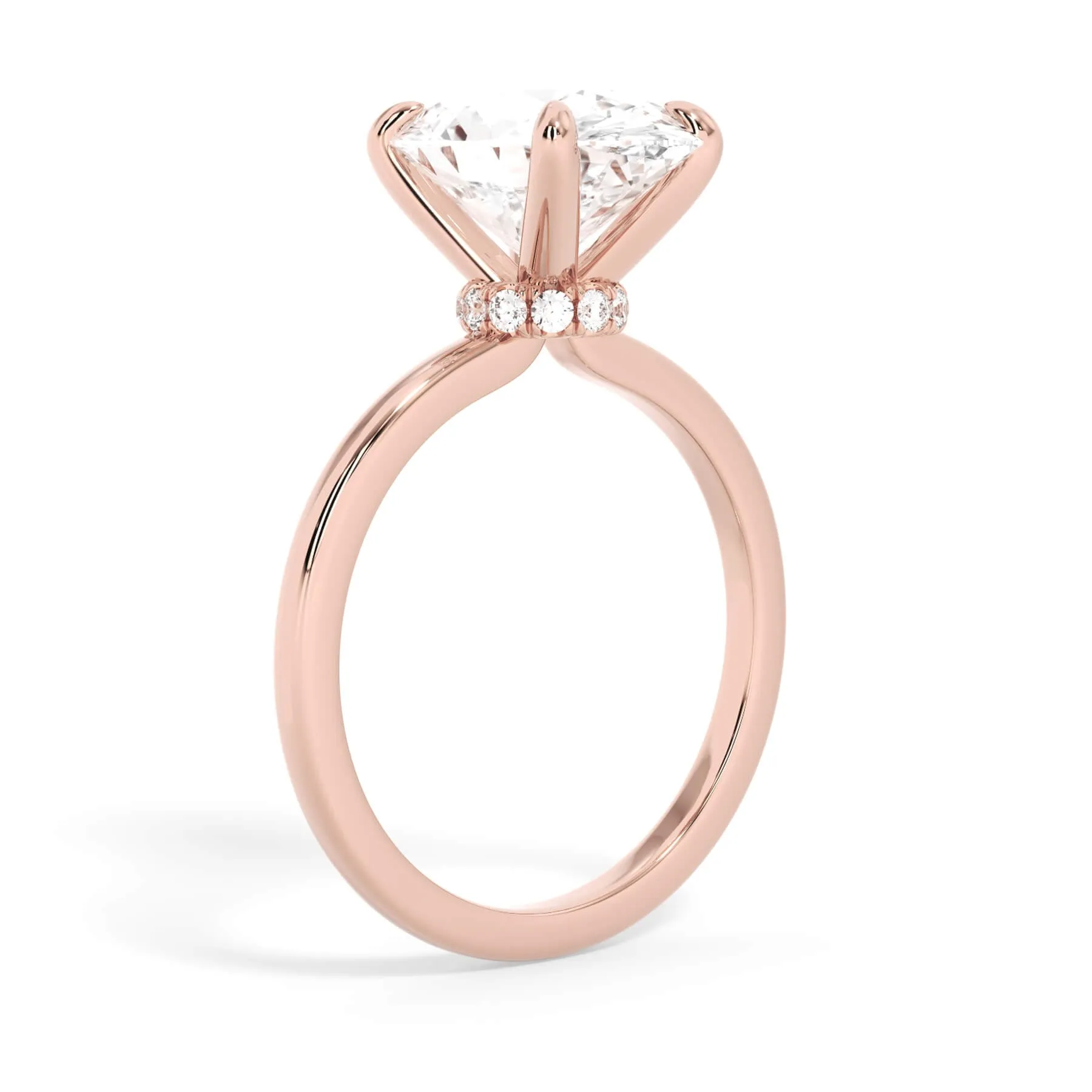 Under Halo Diamond Wrap Engagement Ring - Rose Gold Wrap