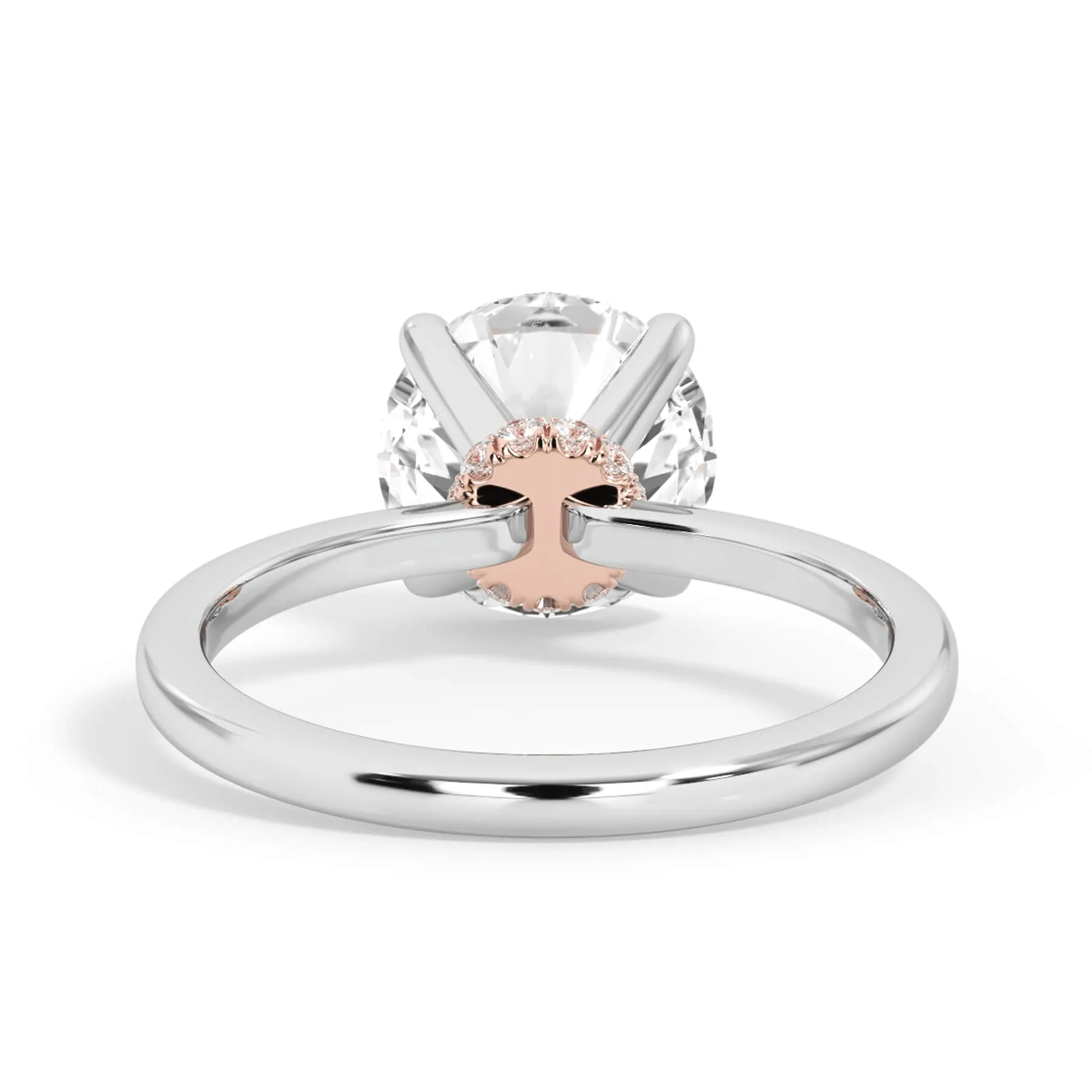 Under Halo Diamond Wrap Engagement Ring - Rose Gold Wrap