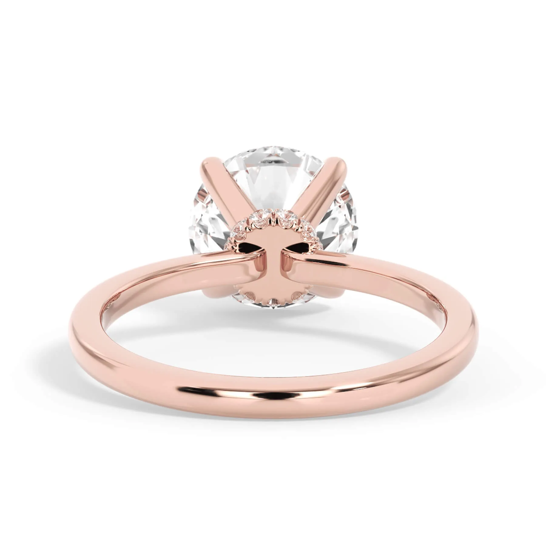 Under Halo Diamond Wrap Engagement Ring - Rose Gold Wrap