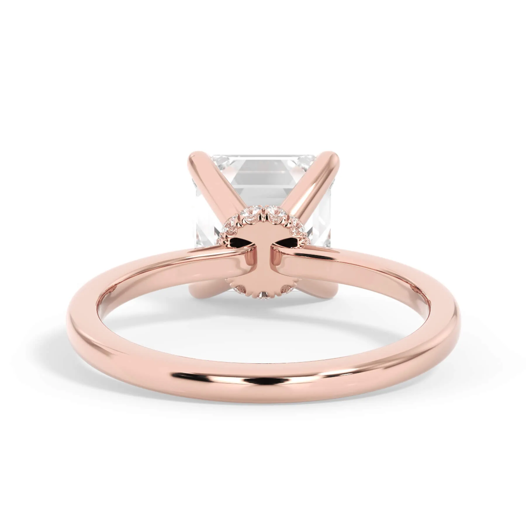 Under Halo Diamond Wrap Engagement Ring - Rose Gold Wrap