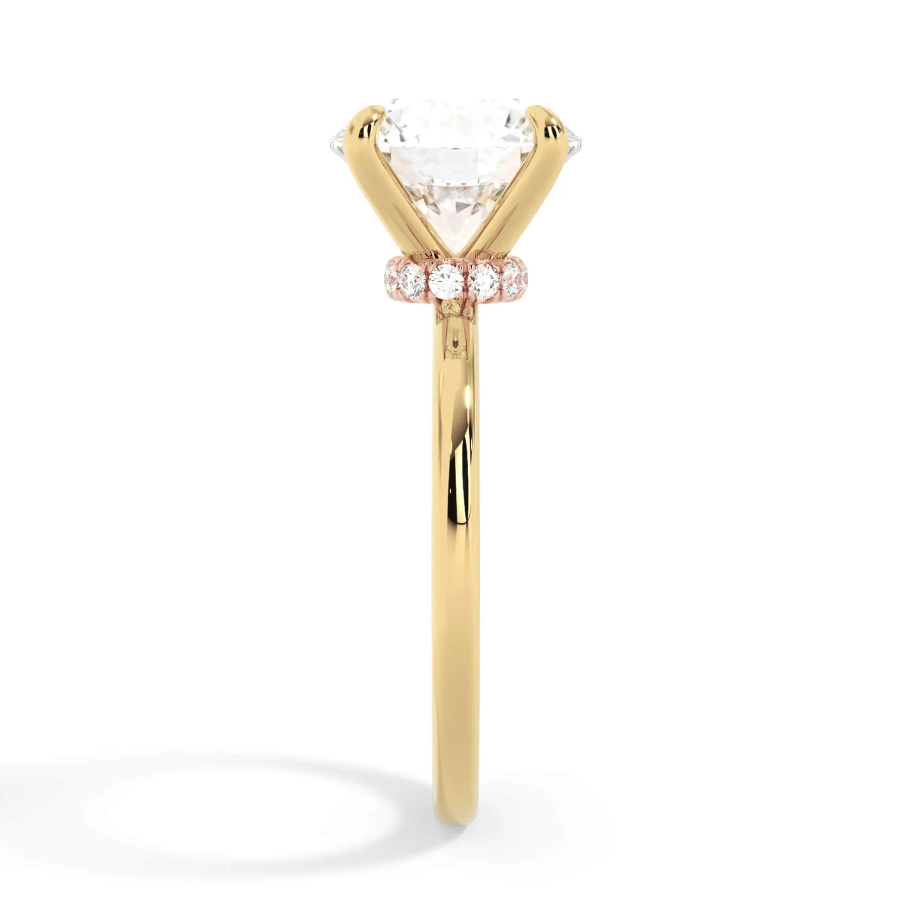 Under Halo Diamond Wrap Engagement Ring - Rose Gold Wrap