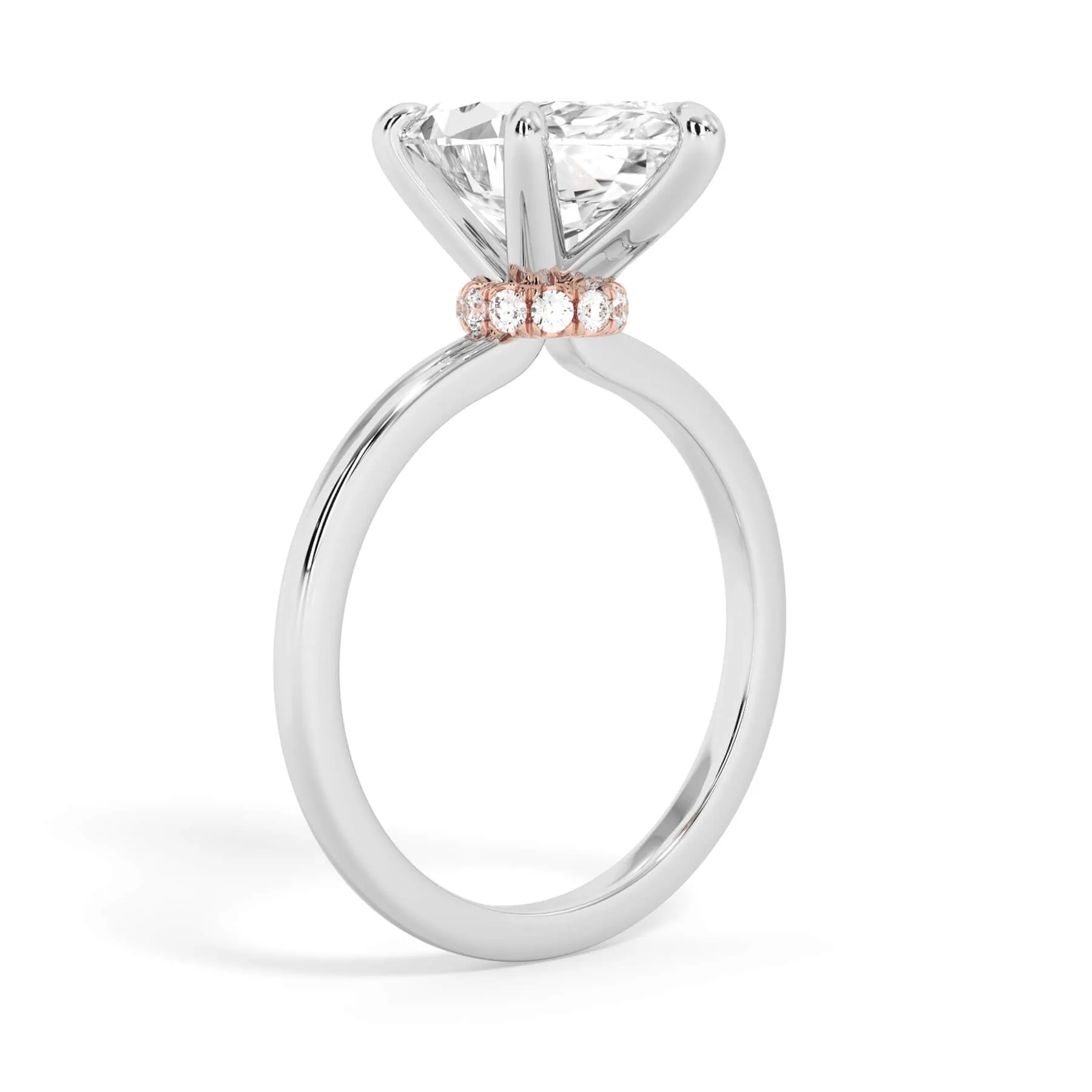 Under Halo Diamond Wrap Engagement Ring - Rose Gold Wrap