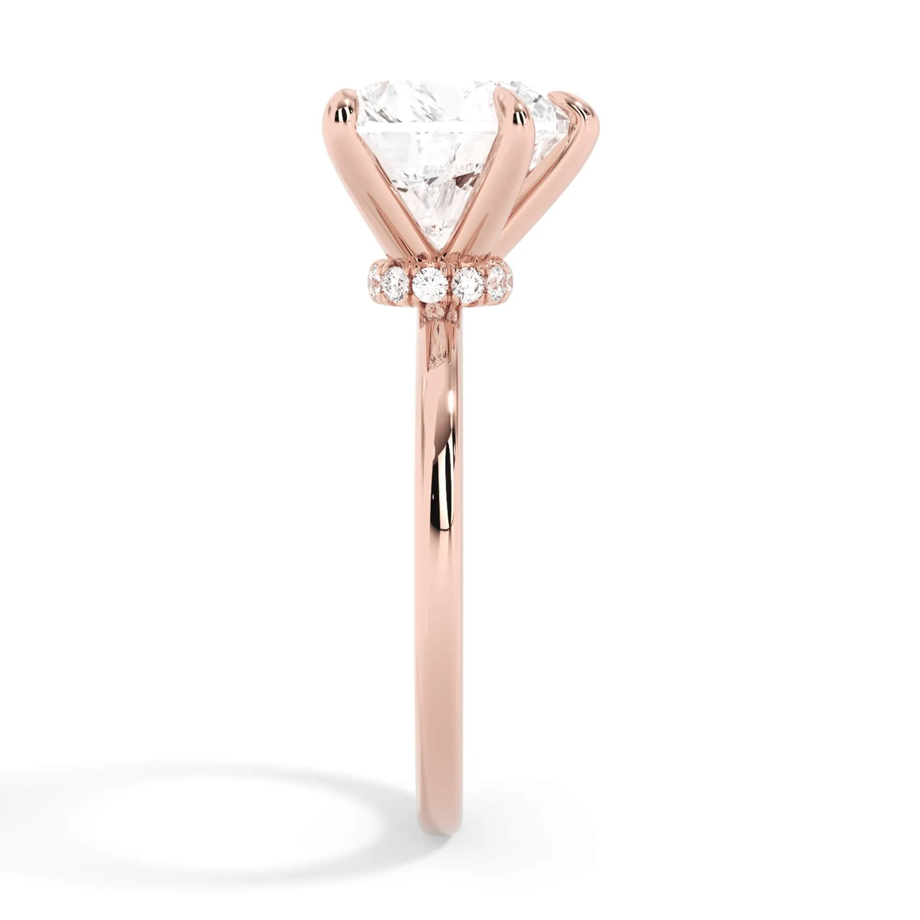 Under Halo Diamond Wrap Engagement Ring - Rose Gold Wrap