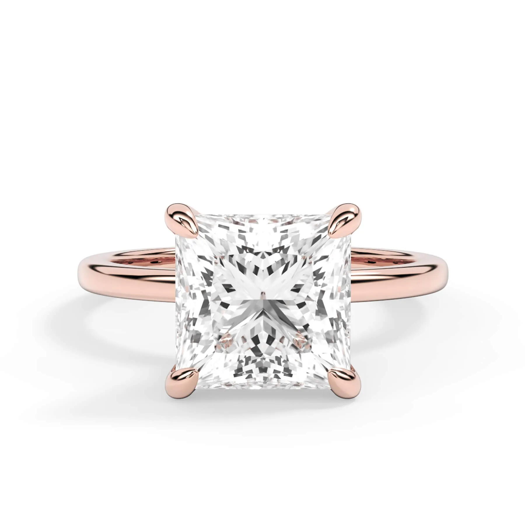 Under Halo Diamond Wrap Engagement Ring - Rose Gold Wrap