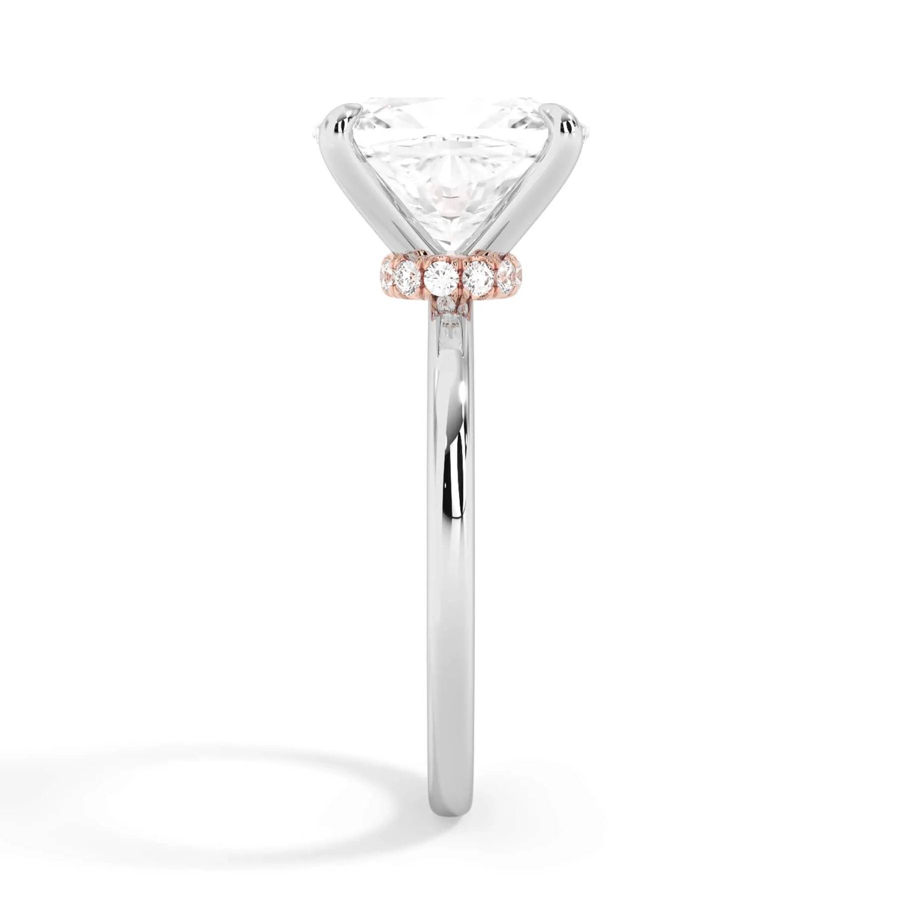 Under Halo Diamond Wrap Engagement Ring - Rose Gold Wrap