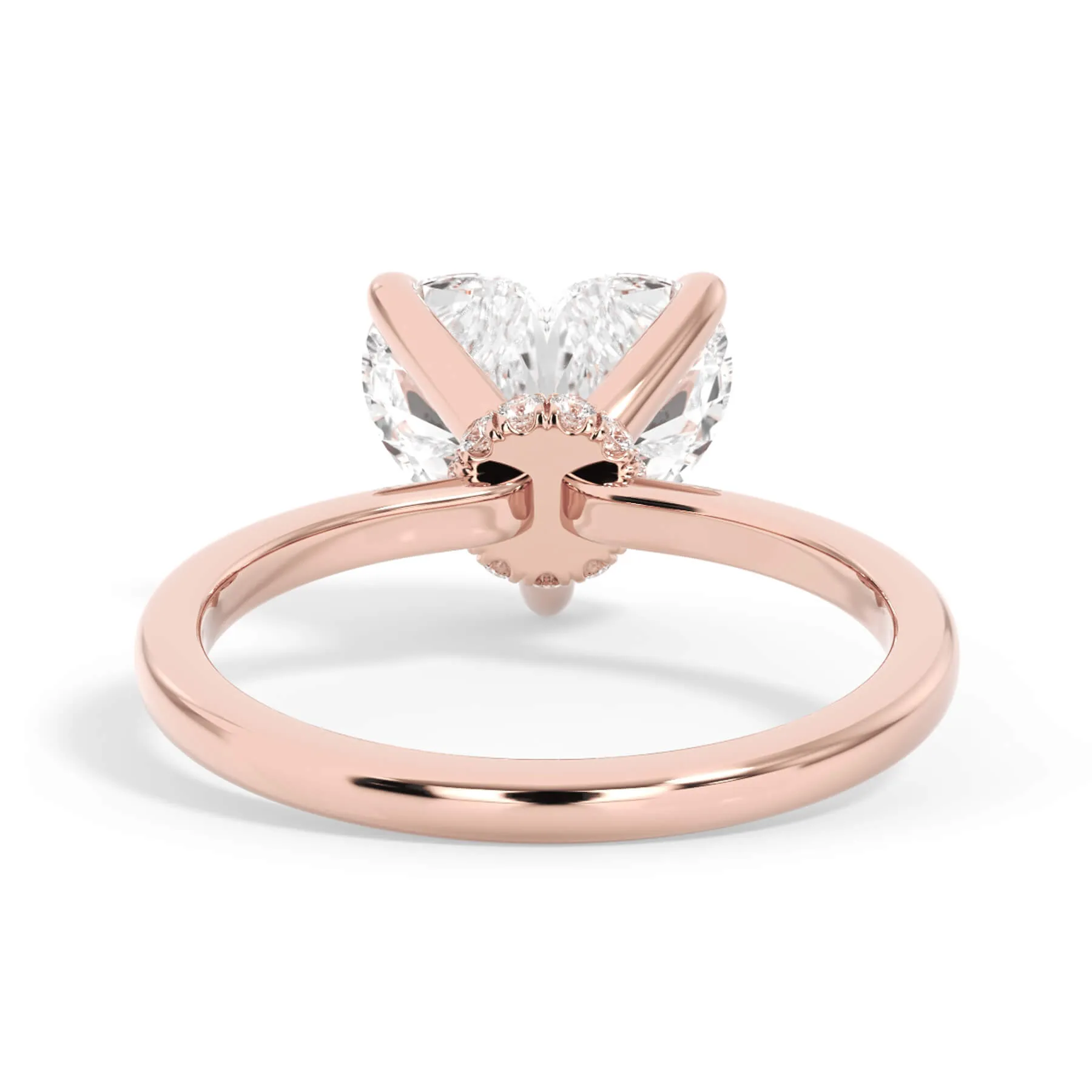 Under Halo Diamond Wrap Engagement Ring - Rose Gold Wrap