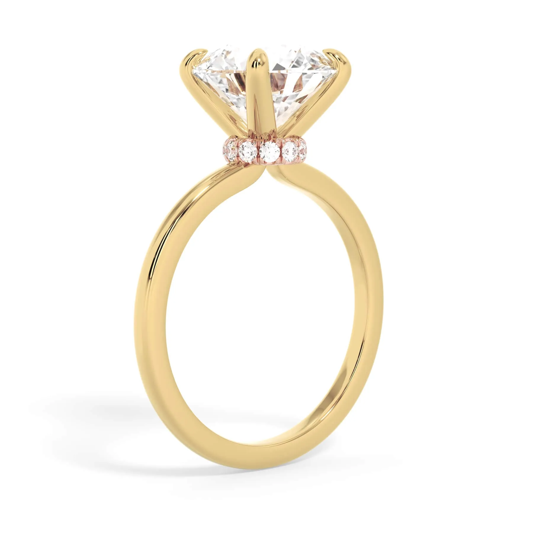 Under Halo Diamond Wrap Engagement Ring - Rose Gold Wrap