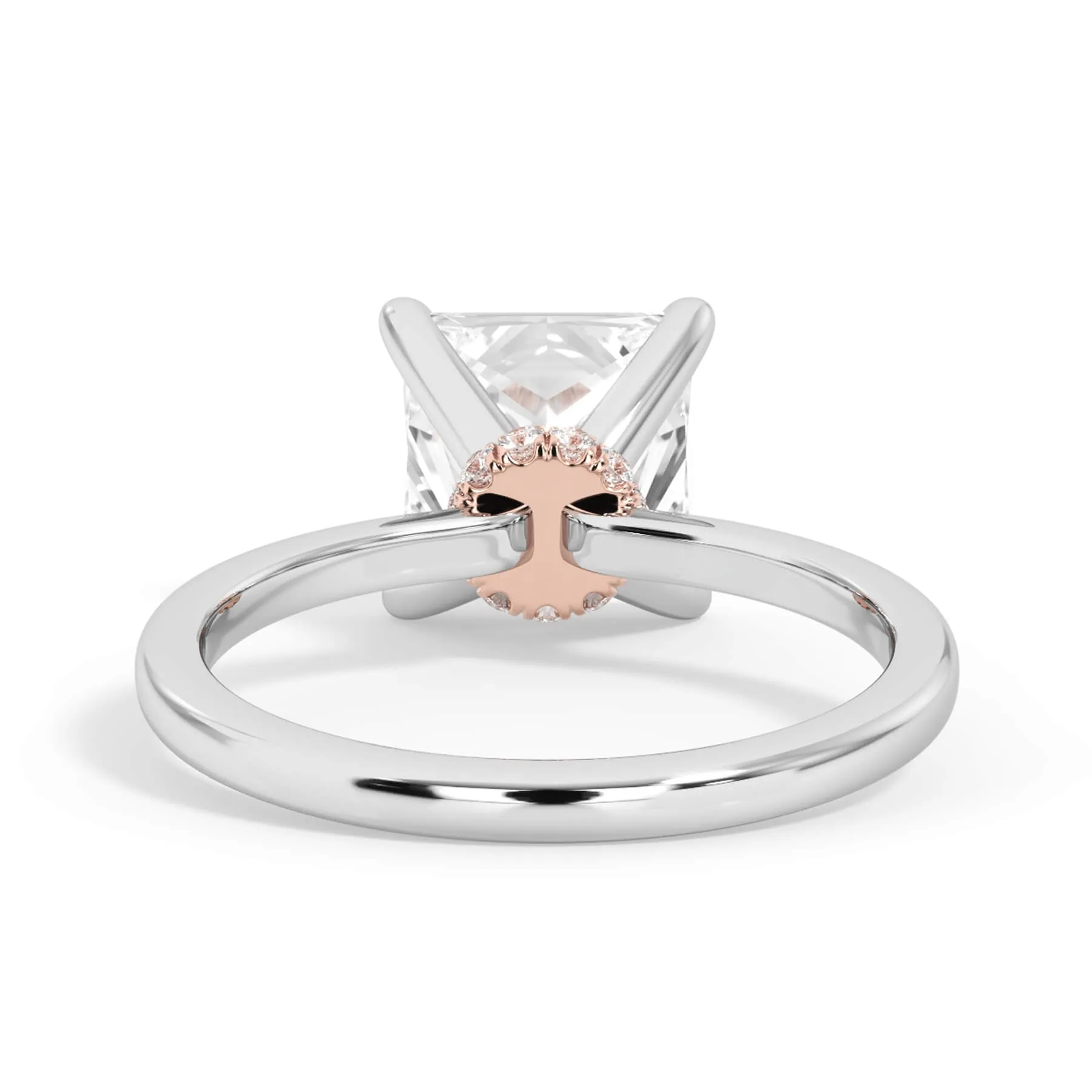 Under Halo Diamond Wrap Engagement Ring - Rose Gold Wrap