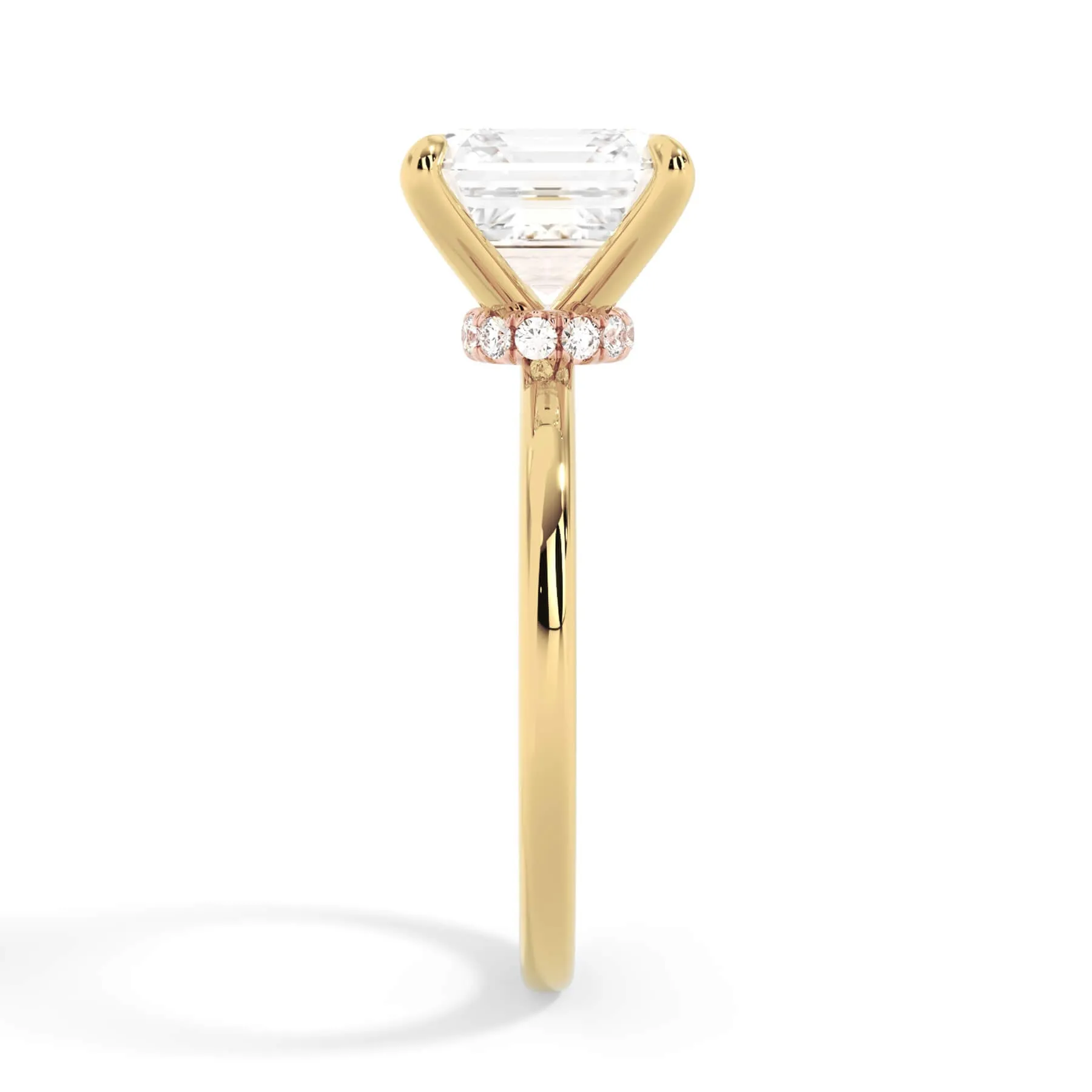 Under Halo Diamond Wrap Engagement Ring - Rose Gold Wrap