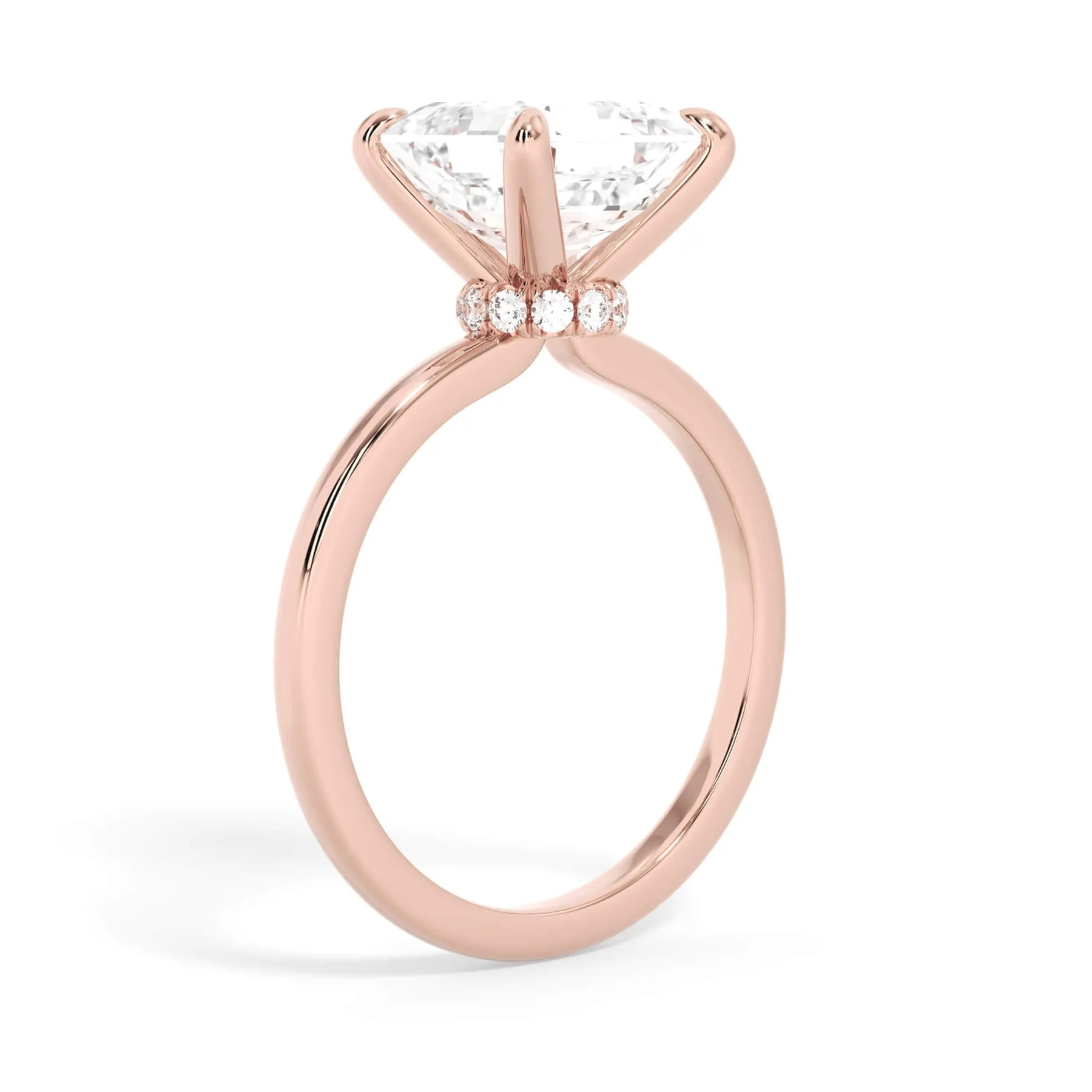 Under Halo Diamond Wrap Engagement Ring - Rose Gold Wrap