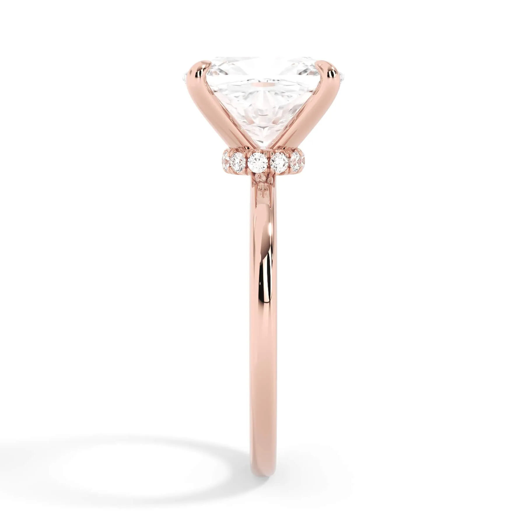 Under Halo Diamond Wrap Engagement Ring - Rose Gold Wrap