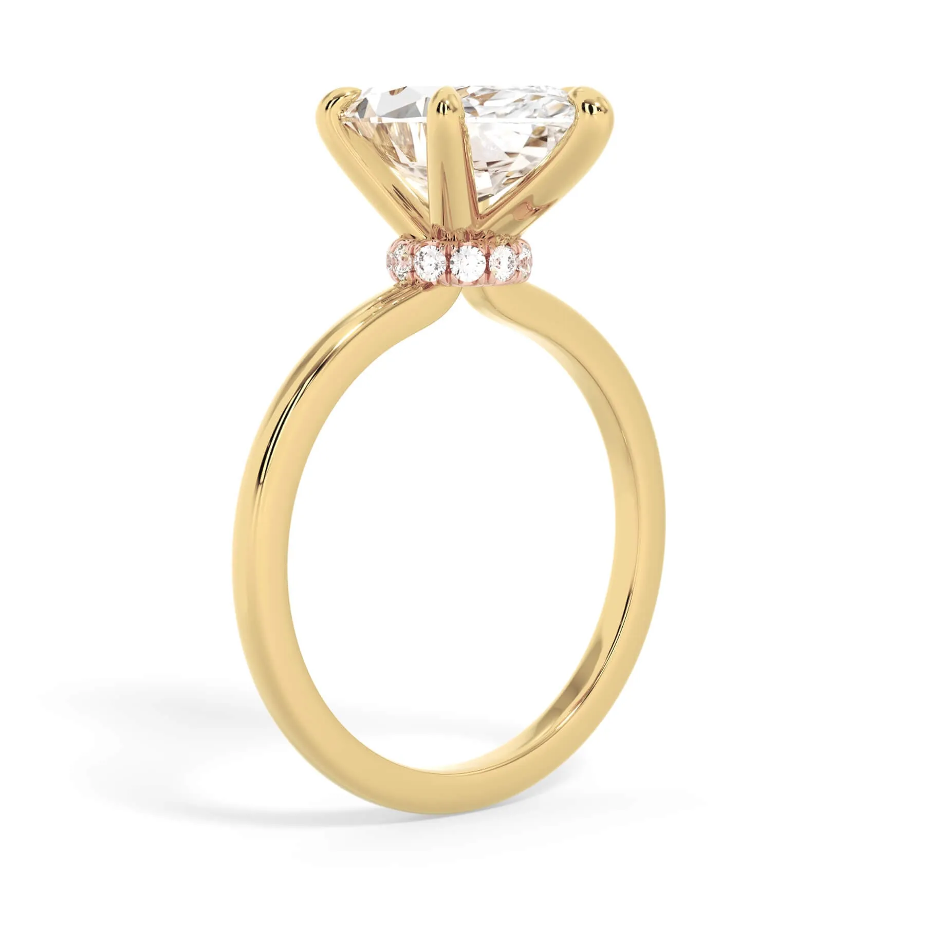 Under Halo Diamond Wrap Engagement Ring - Rose Gold Wrap