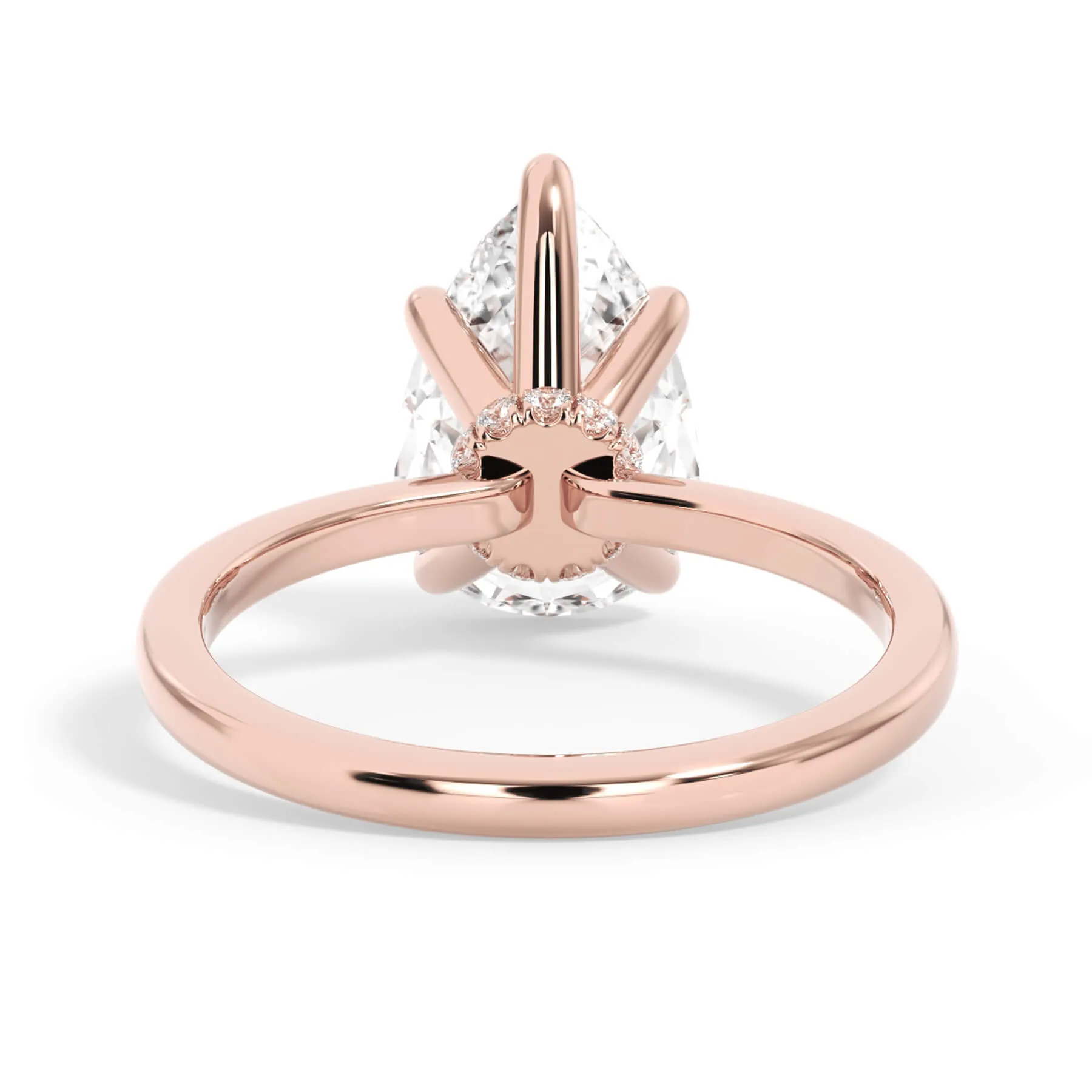 Under Halo Diamond Wrap Engagement Ring - Rose Gold Wrap