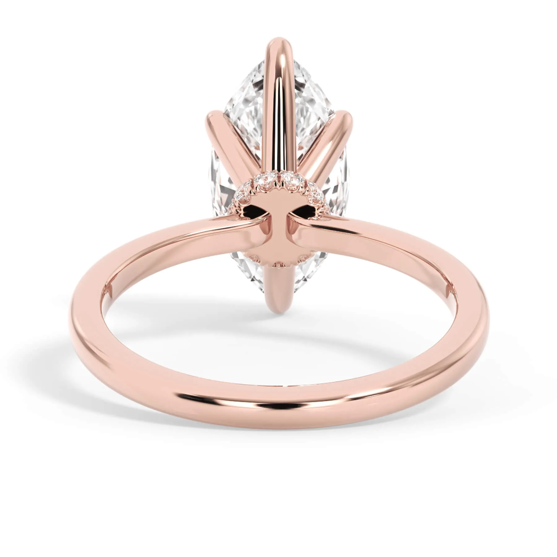 Under Halo Diamond Wrap Engagement Ring - Rose Gold Wrap