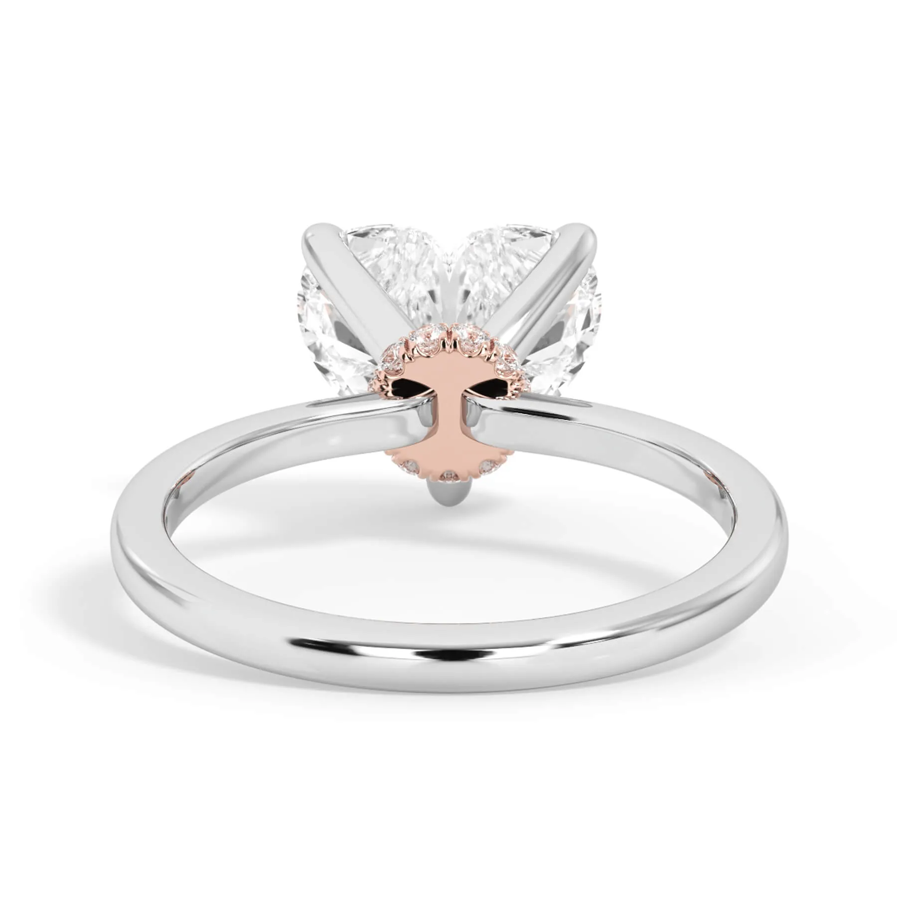 Under Halo Diamond Wrap Engagement Ring - Rose Gold Wrap