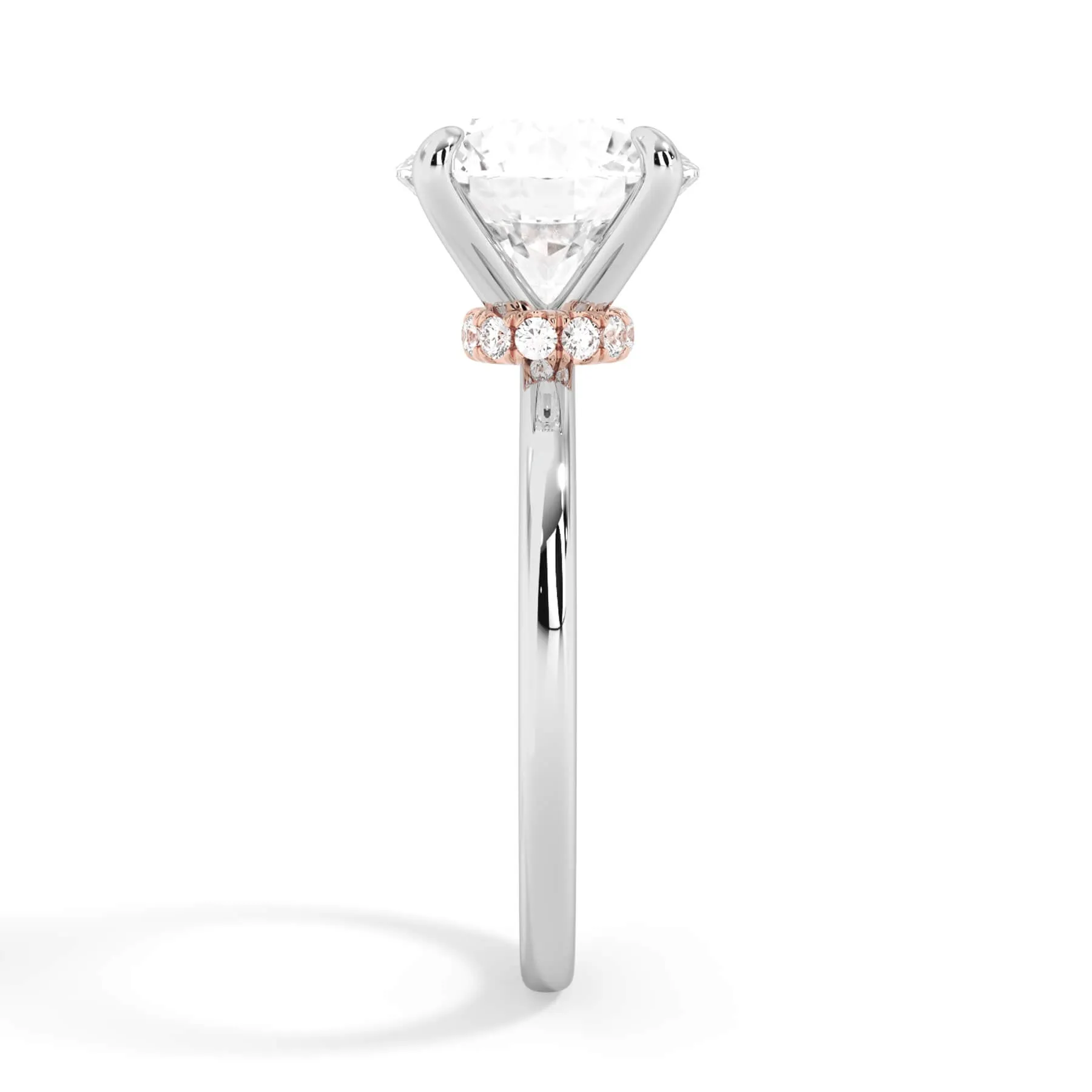Under Halo Diamond Wrap Engagement Ring - Rose Gold Wrap