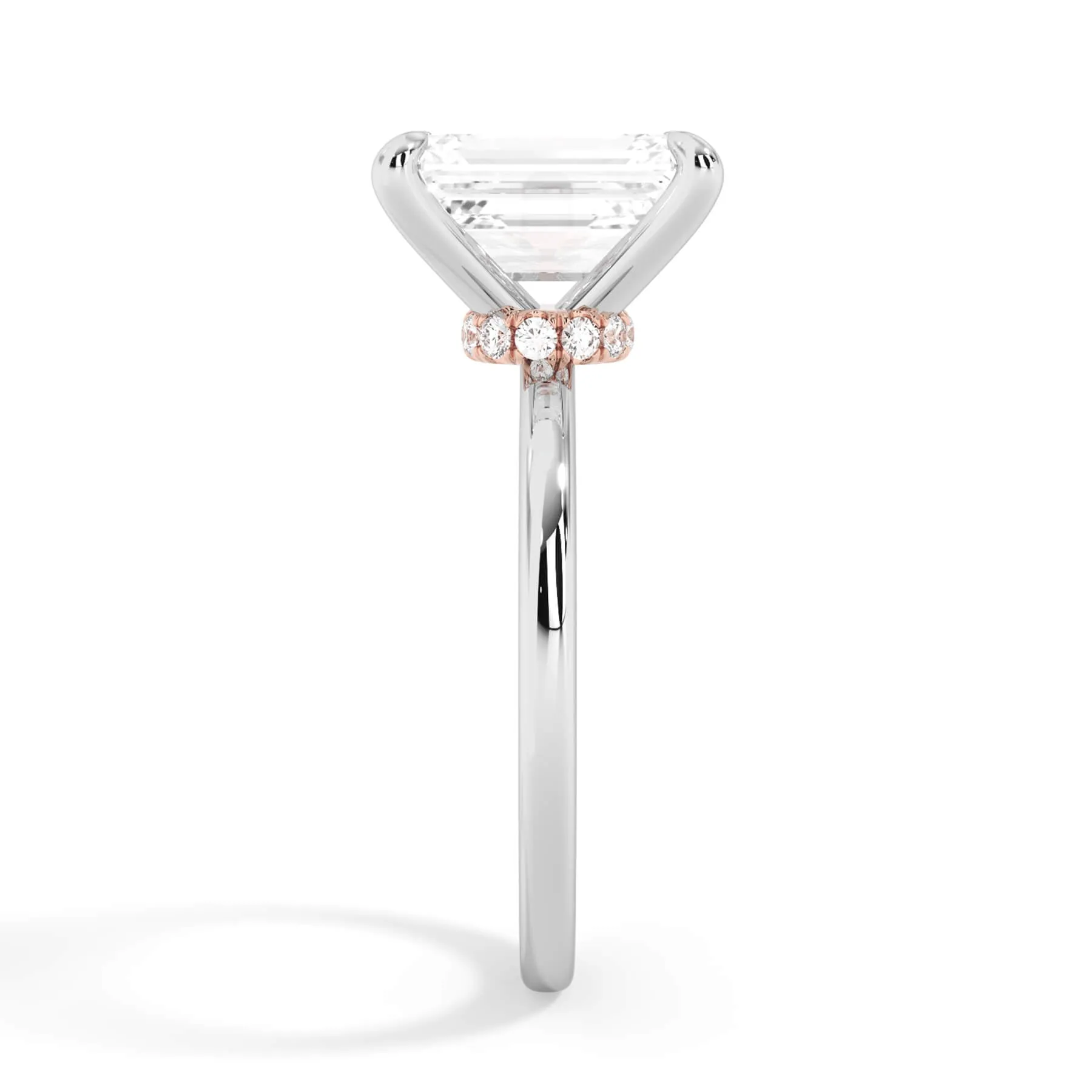 Under Halo Diamond Wrap Engagement Ring - Rose Gold Wrap