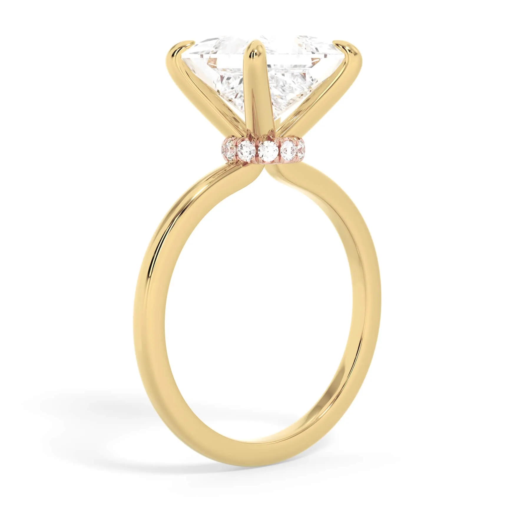Under Halo Diamond Wrap Engagement Ring - Rose Gold Wrap