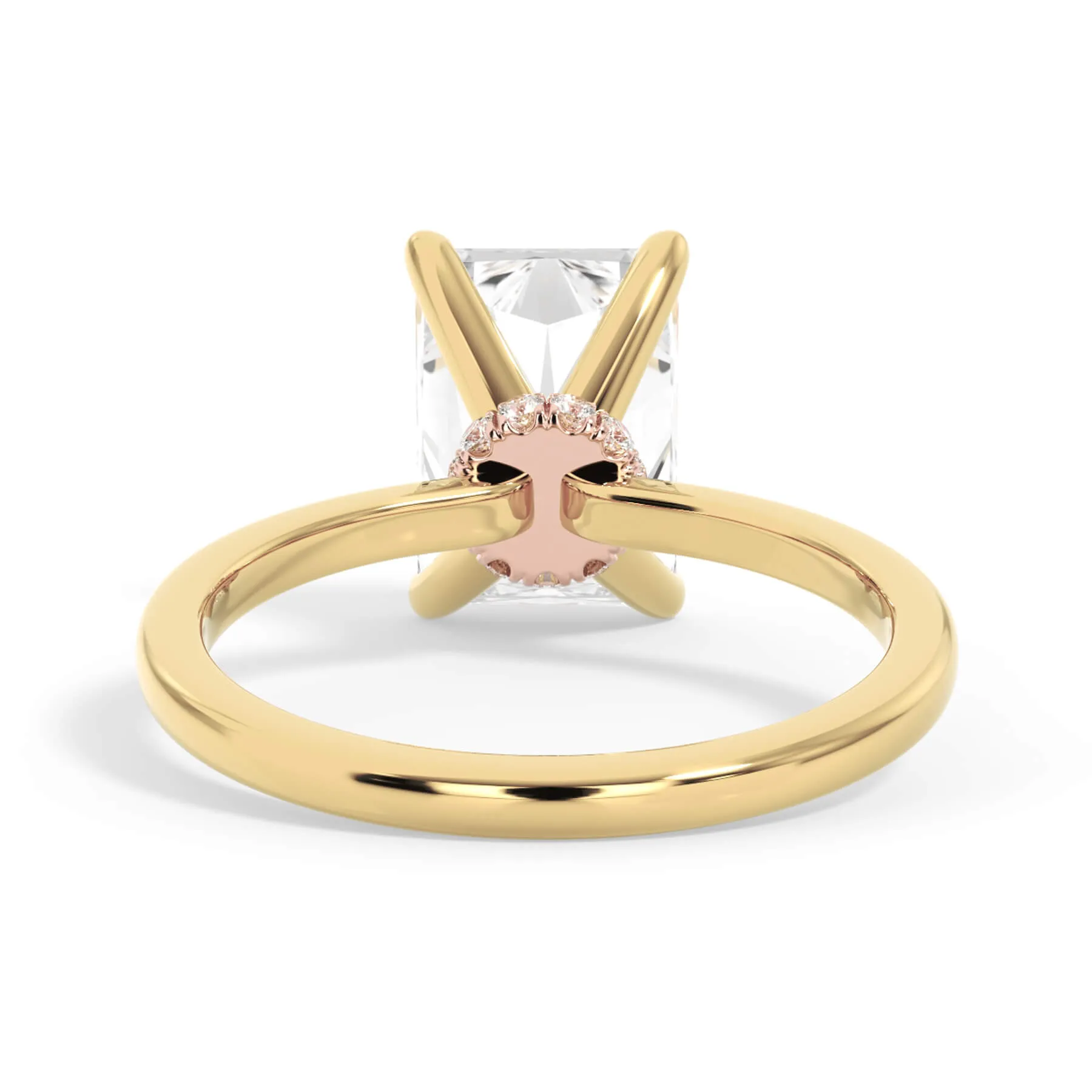 Under Halo Diamond Wrap Engagement Ring - Rose Gold Wrap