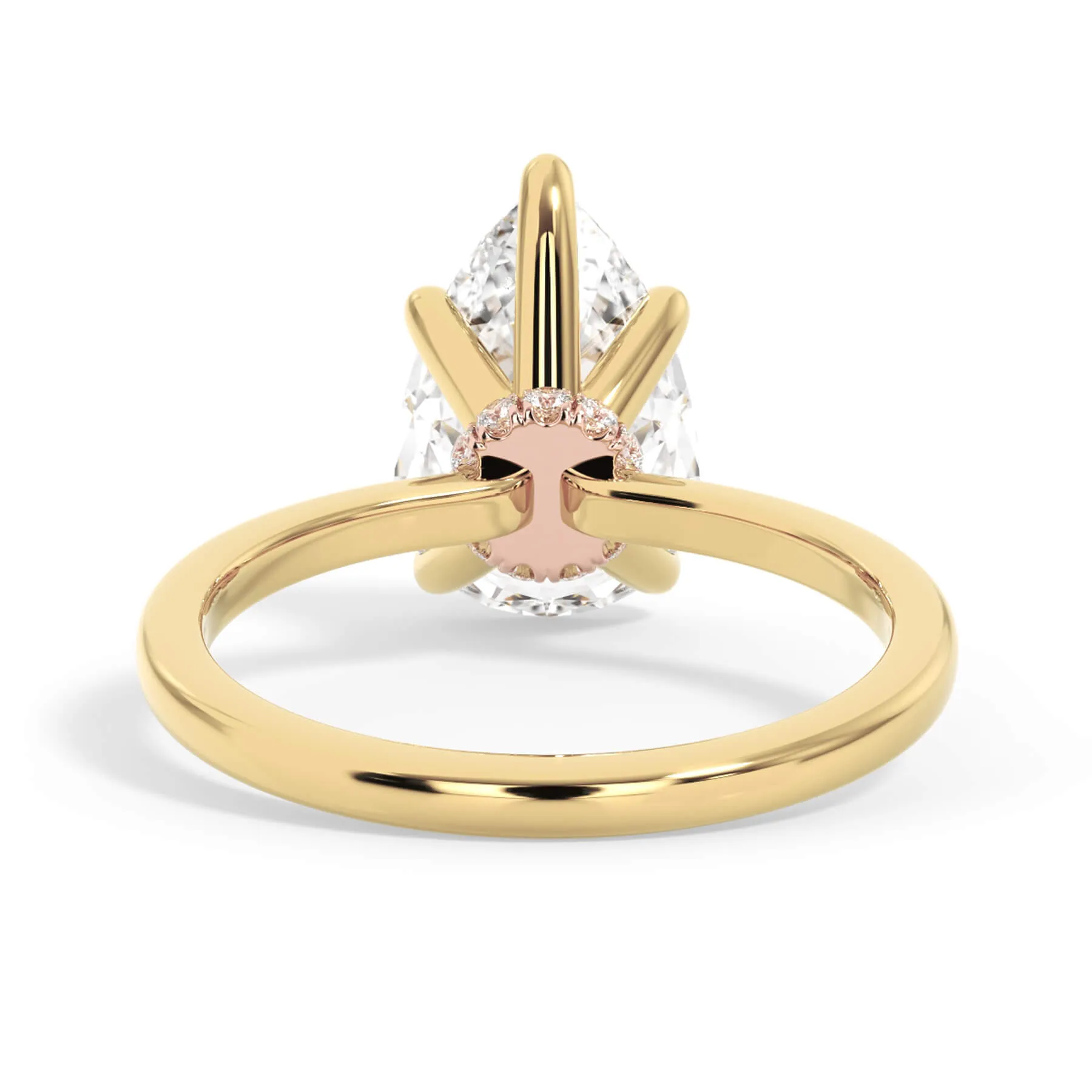Under Halo Diamond Wrap Engagement Ring - Rose Gold Wrap