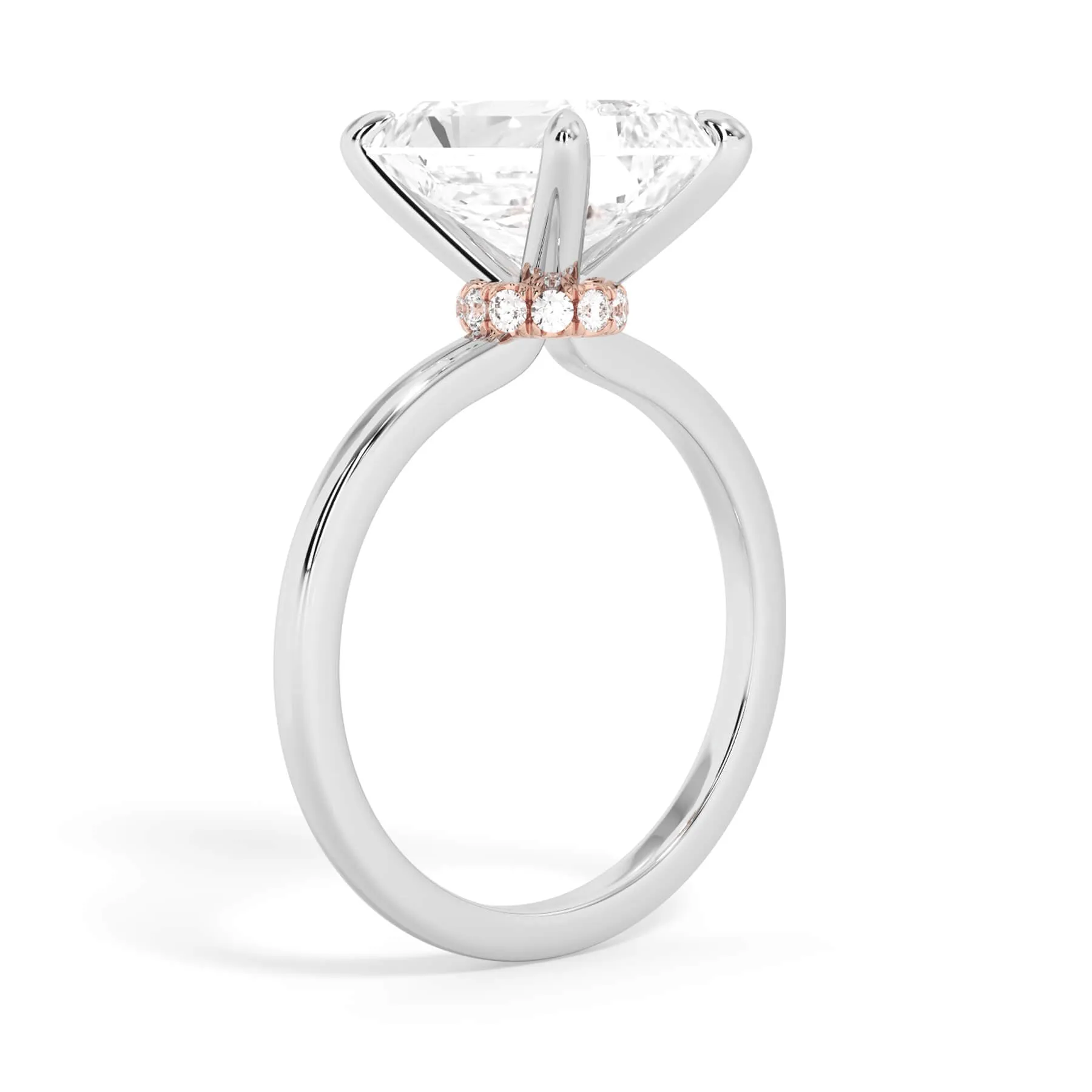 Under Halo Diamond Wrap Engagement Ring - Rose Gold Wrap