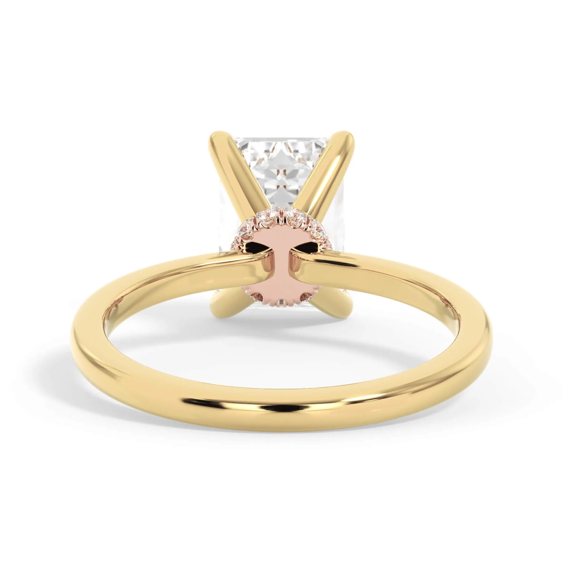 Under Halo Diamond Wrap Engagement Ring - Rose Gold Wrap
