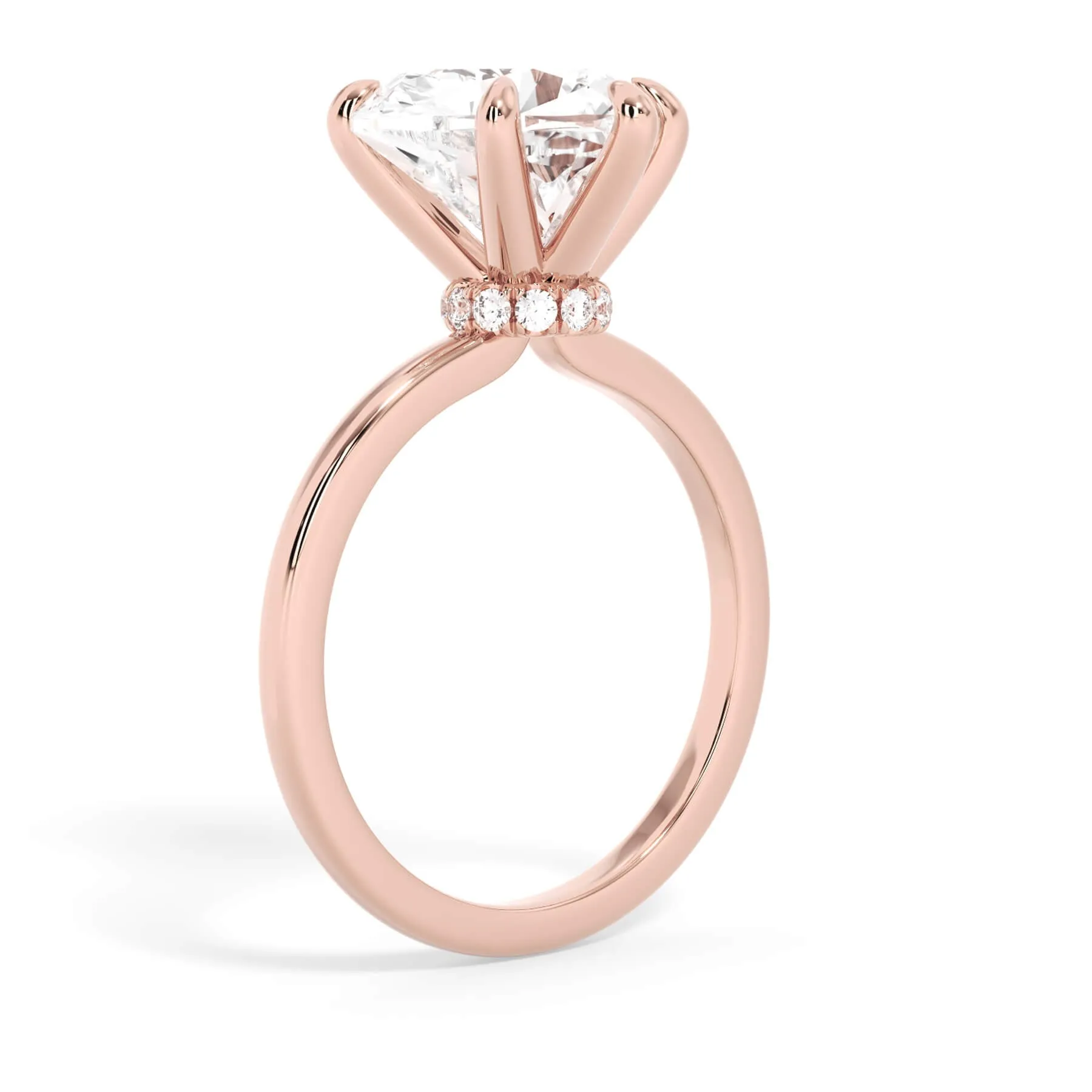 Under Halo Diamond Wrap Engagement Ring - Rose Gold Wrap