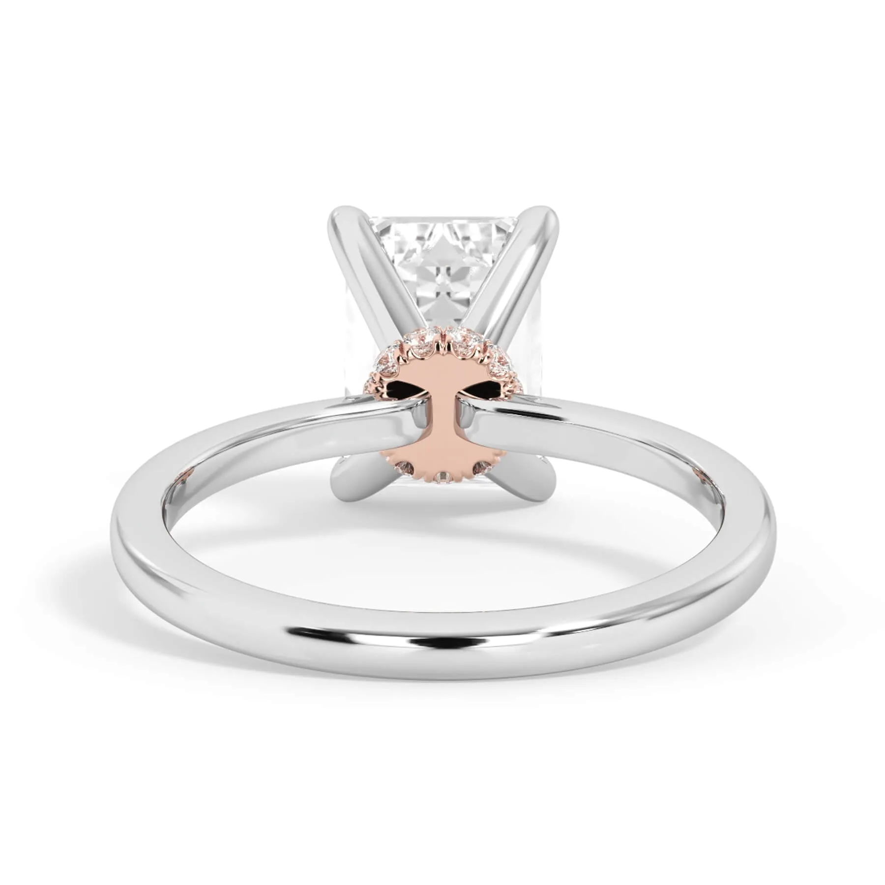 Under Halo Diamond Wrap Engagement Ring - Rose Gold Wrap