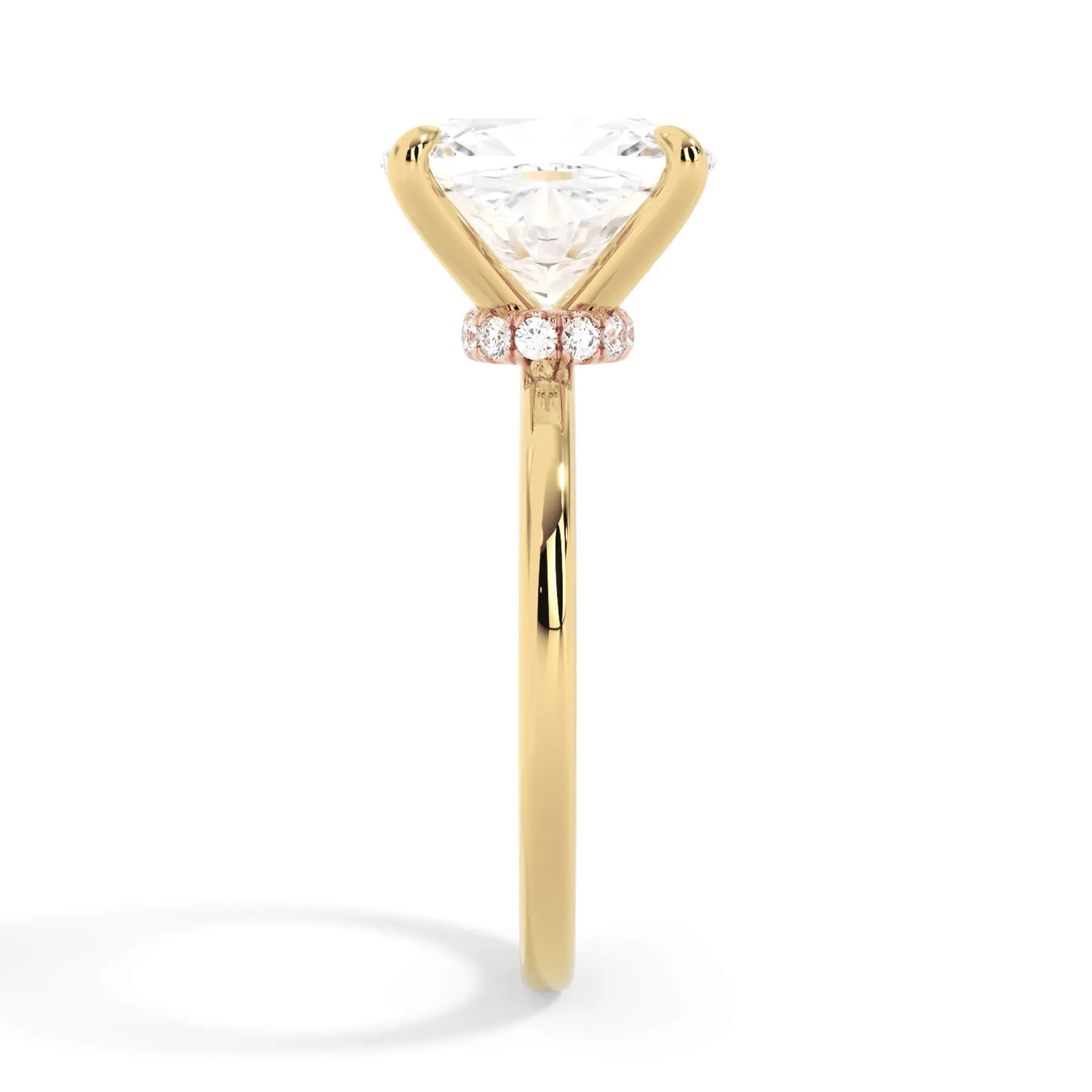 Under Halo Diamond Wrap Engagement Ring - Rose Gold Wrap