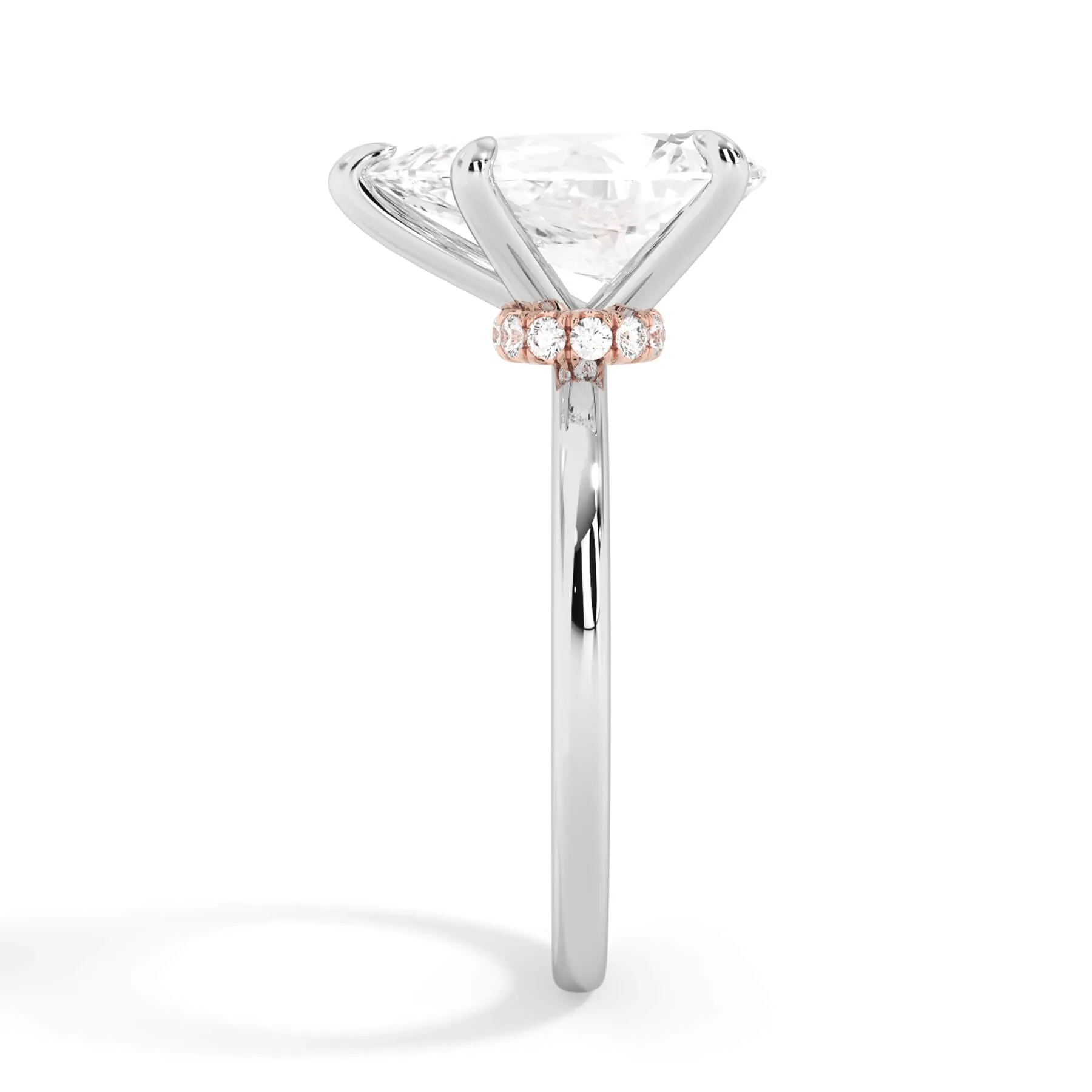 Under Halo Diamond Wrap Engagement Ring - Rose Gold Wrap