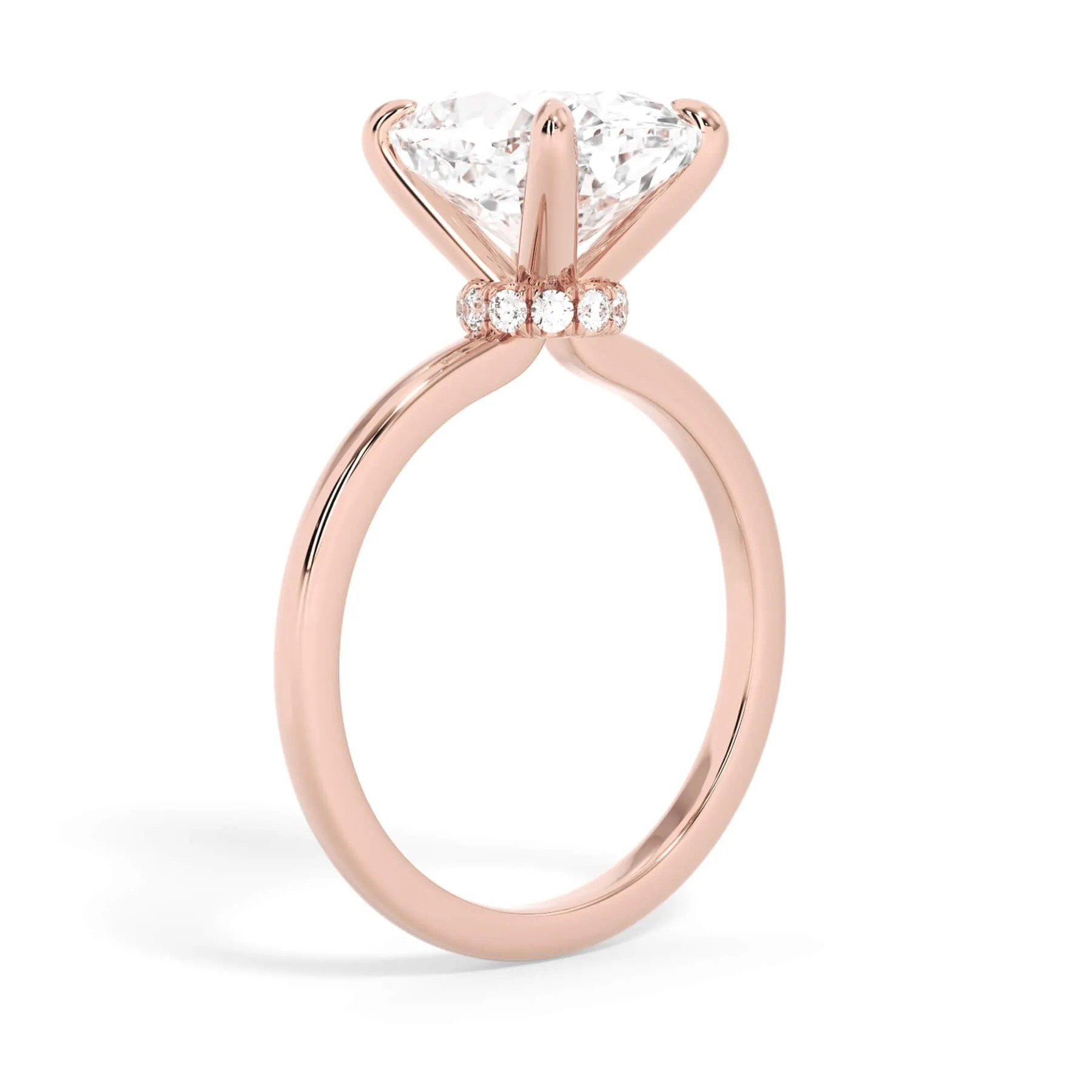 Under Halo Diamond Wrap Engagement Ring - Rose Gold Wrap