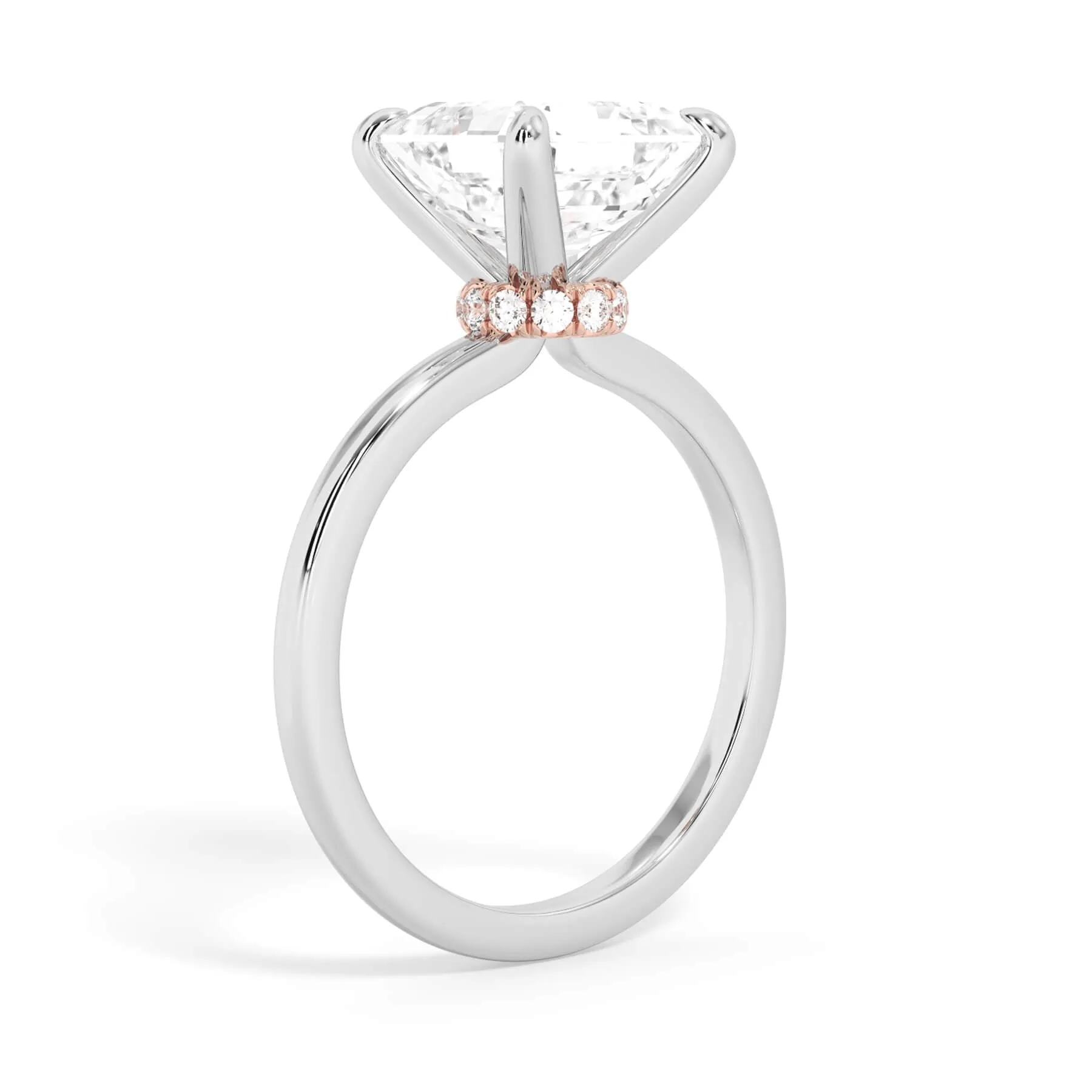 Under Halo Diamond Wrap Engagement Ring - Rose Gold Wrap
