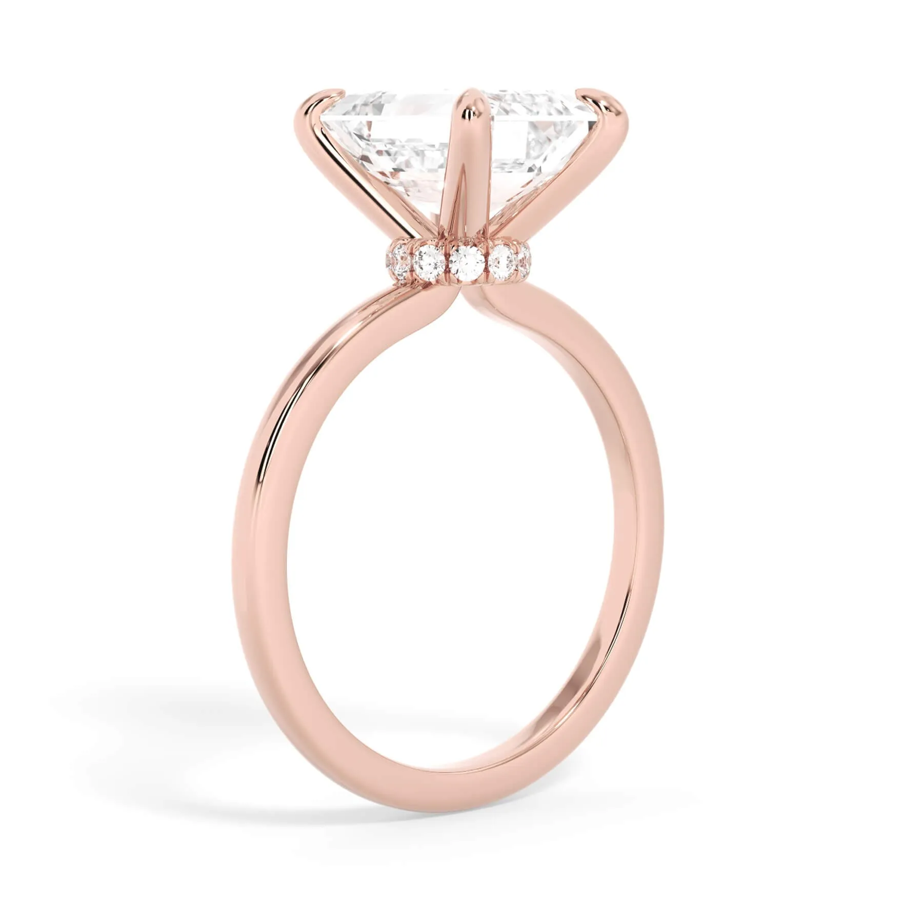 Under Halo Diamond Wrap Engagement Ring - Rose Gold Wrap