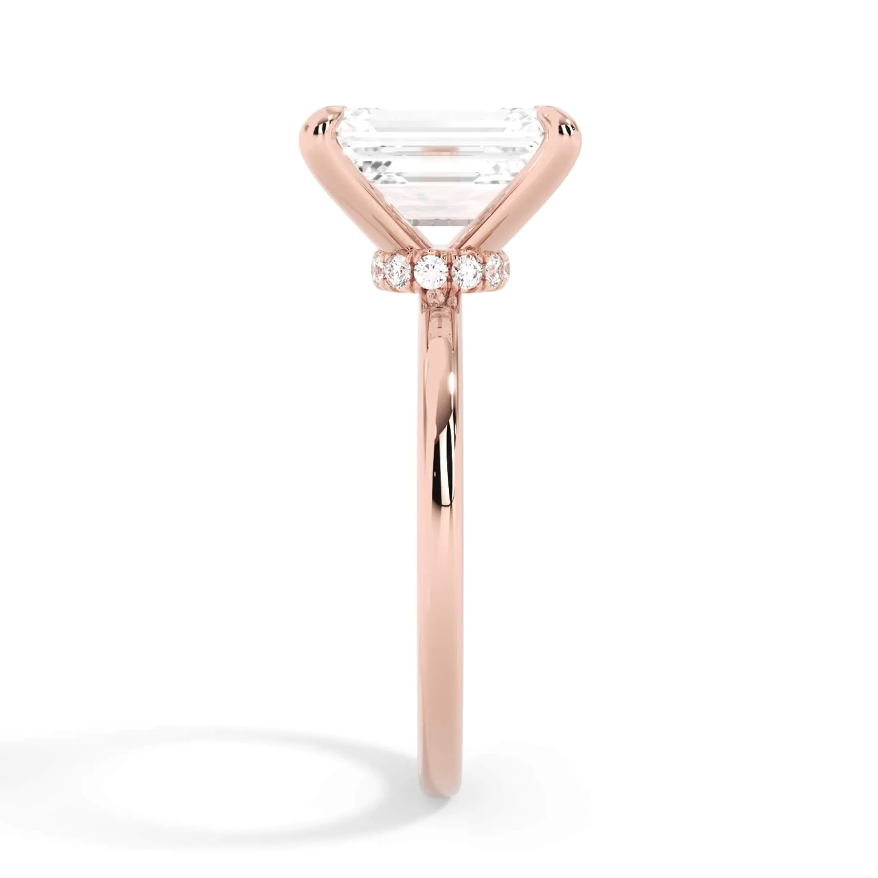 Under Halo Diamond Wrap Engagement Ring - Rose Gold Wrap