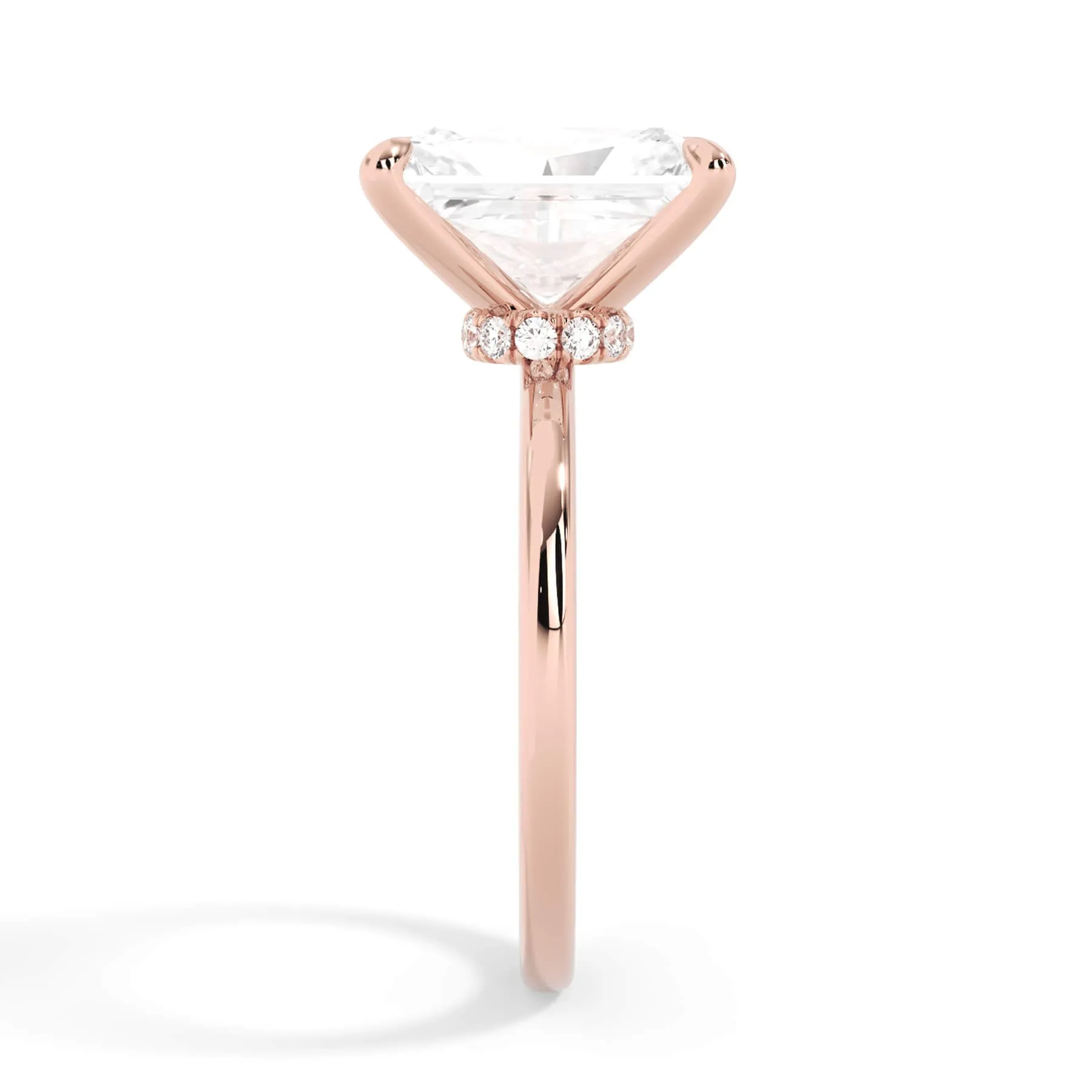 Under Halo Diamond Wrap Engagement Ring - Rose Gold Wrap
