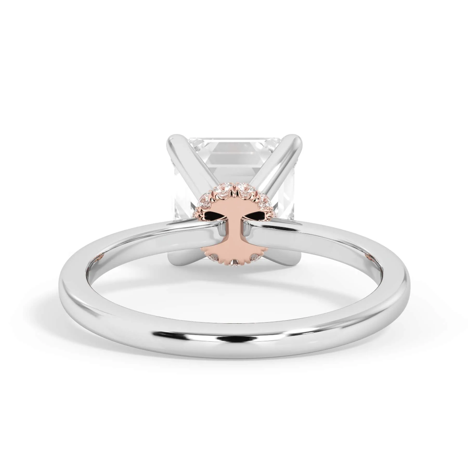 Under Halo Diamond Wrap Engagement Ring - Rose Gold Wrap