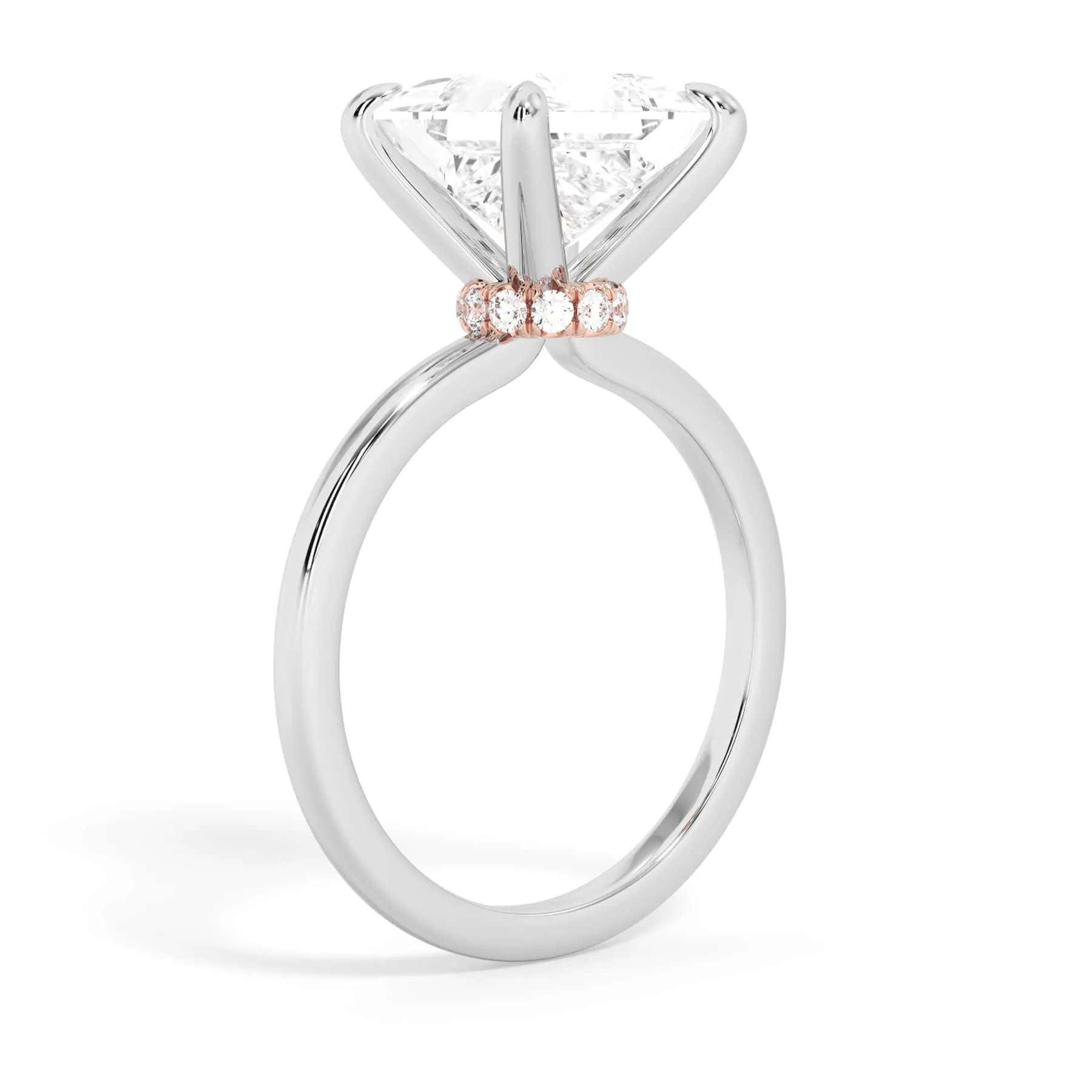 Under Halo Diamond Wrap Engagement Ring - Rose Gold Wrap